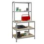 Voir la diapositive 1 : AVASCO Établi acier Strong Work 5 tablettes - 186x100x60/30 cm