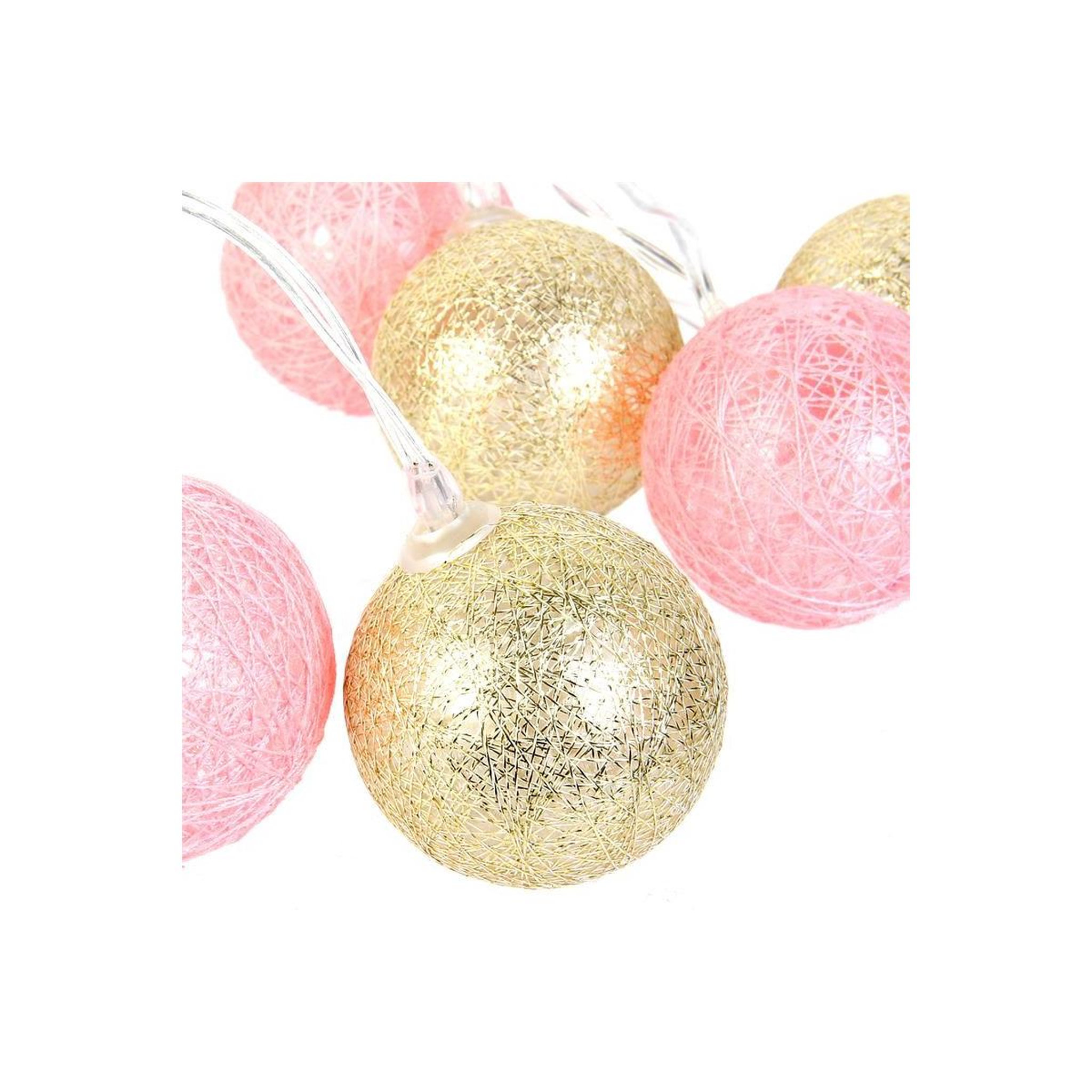 Voir la diapositive 2 : The Home Deco Factory Guirlande lumineuse à led  10 boules  192cm rose
