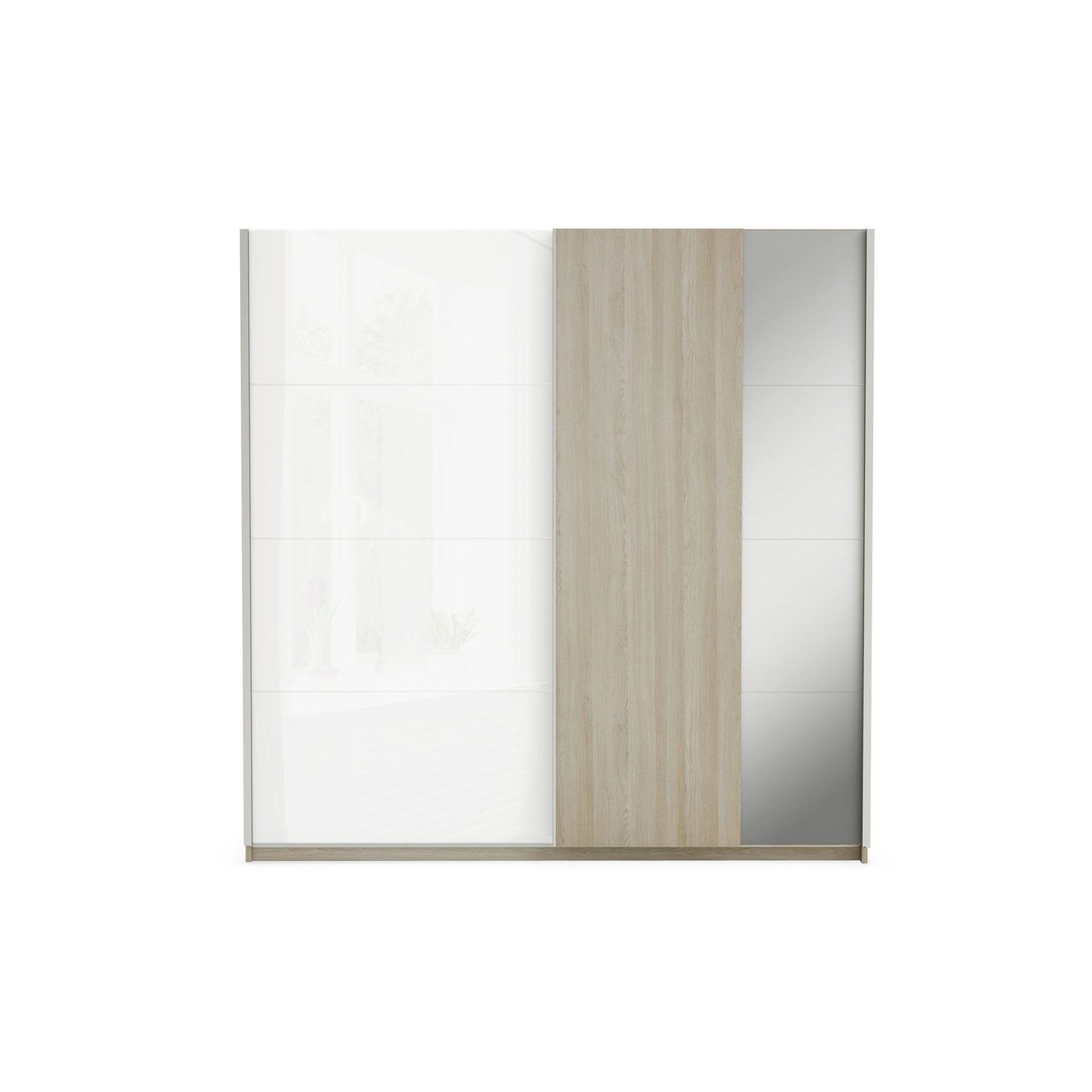Voir la diapositive 2 : Armoire 2 portes coulissantes avec 1 miroir L203 ELIA
