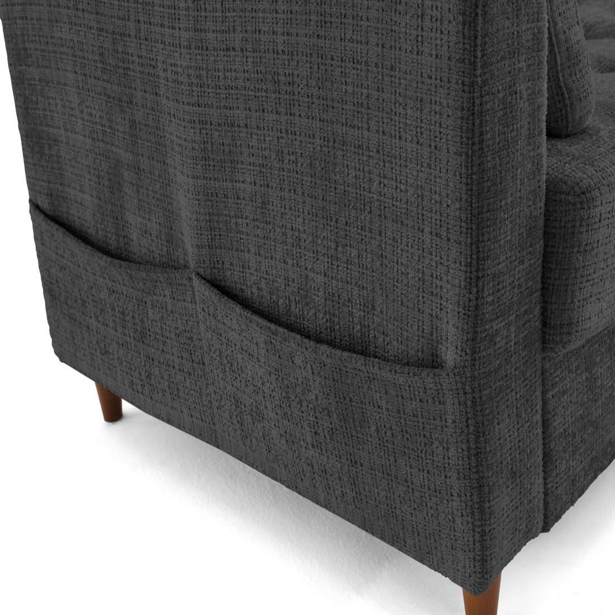 Voir la diapositive 5 : LISA DESIGN Anna - canapé d'angle droit 5 places convertible en velours texturé