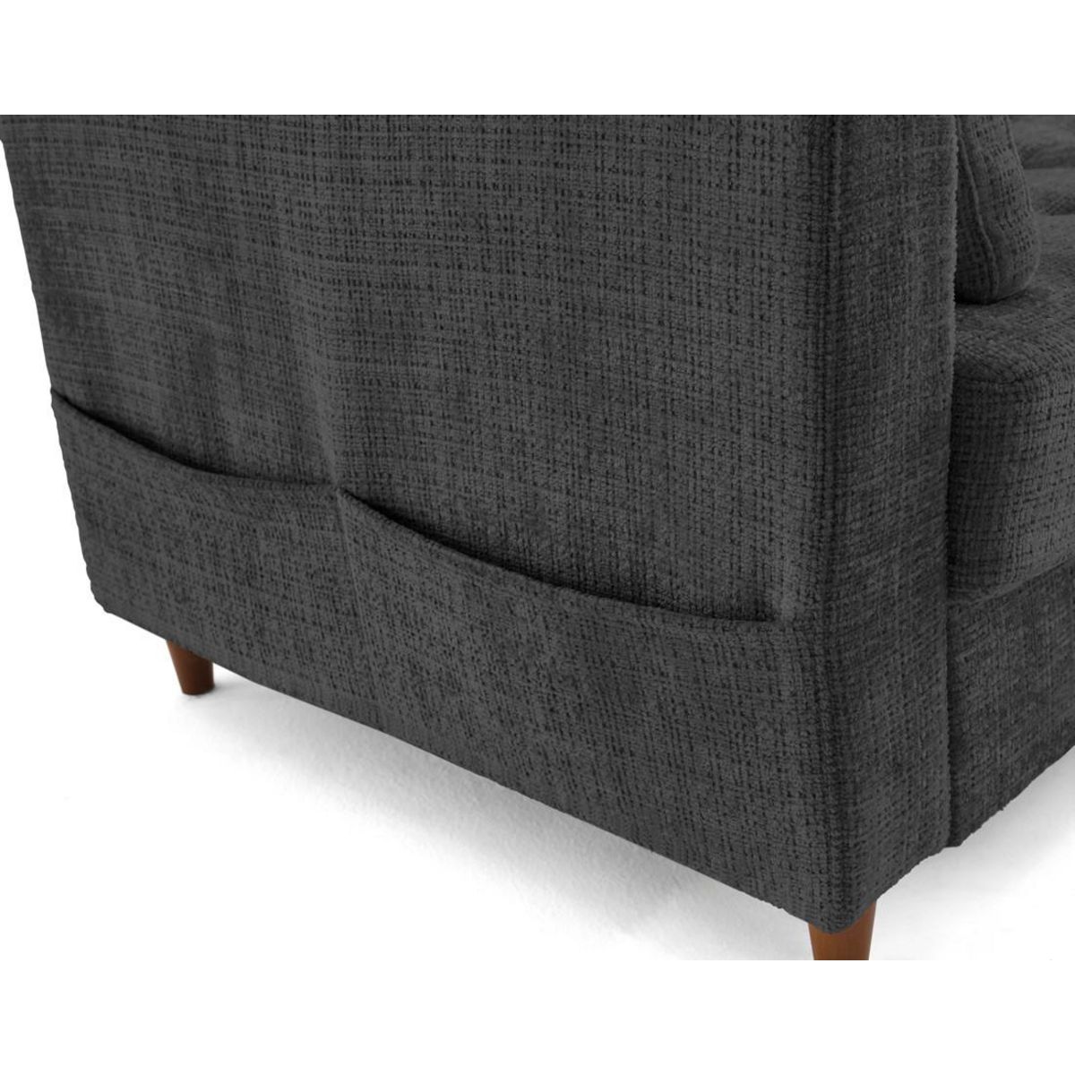 LISA DESIGN Anna - canapé d'angle droit 5 places convertible en velours texturé