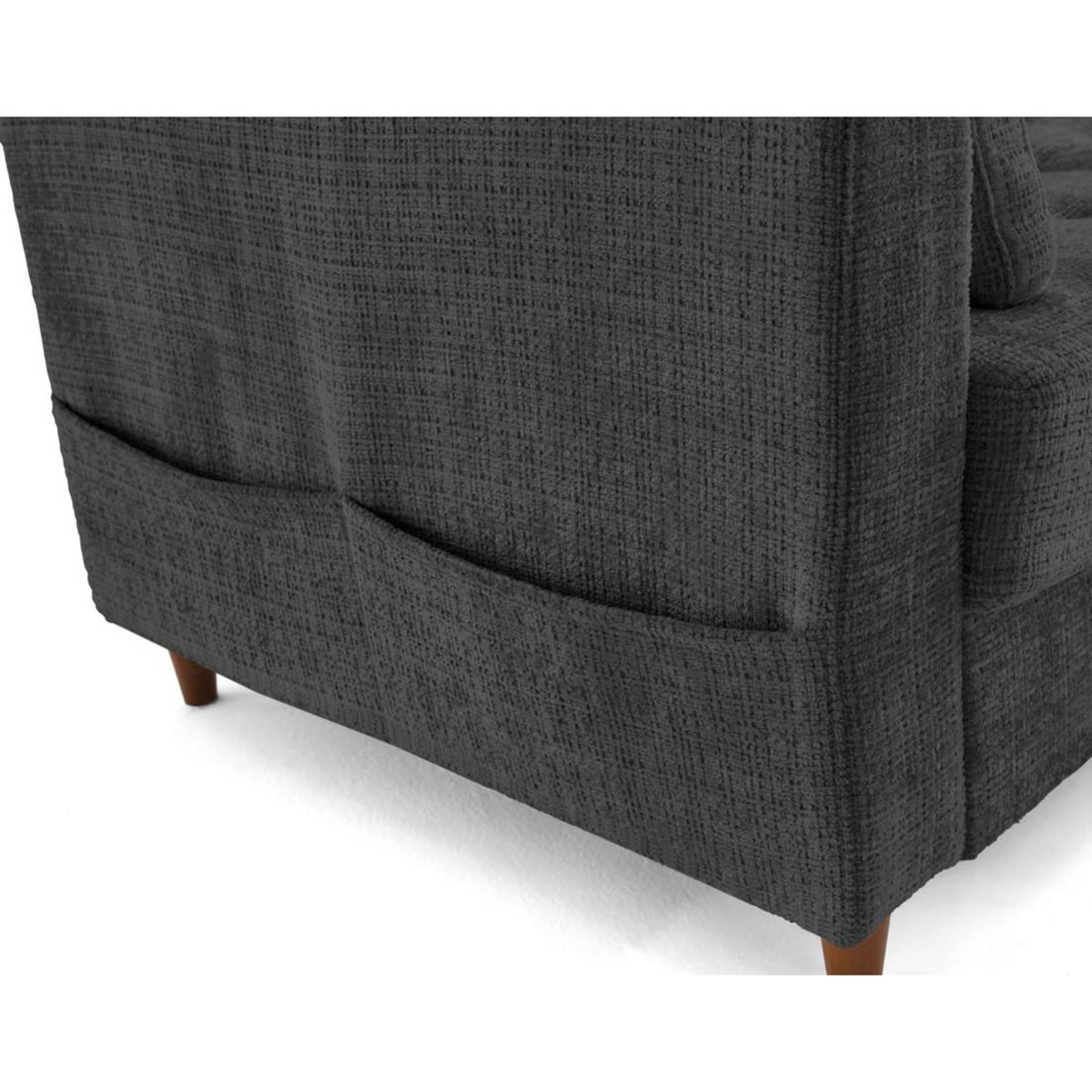 LISA DESIGN Anna - canapé d'angle droit 5 places convertible en velours texturé