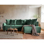 Voir la diapositive 1 : BEST MOBILIER Lena - canapé d'angle droit 5 places - convertible avec coffre - en velours côtelé