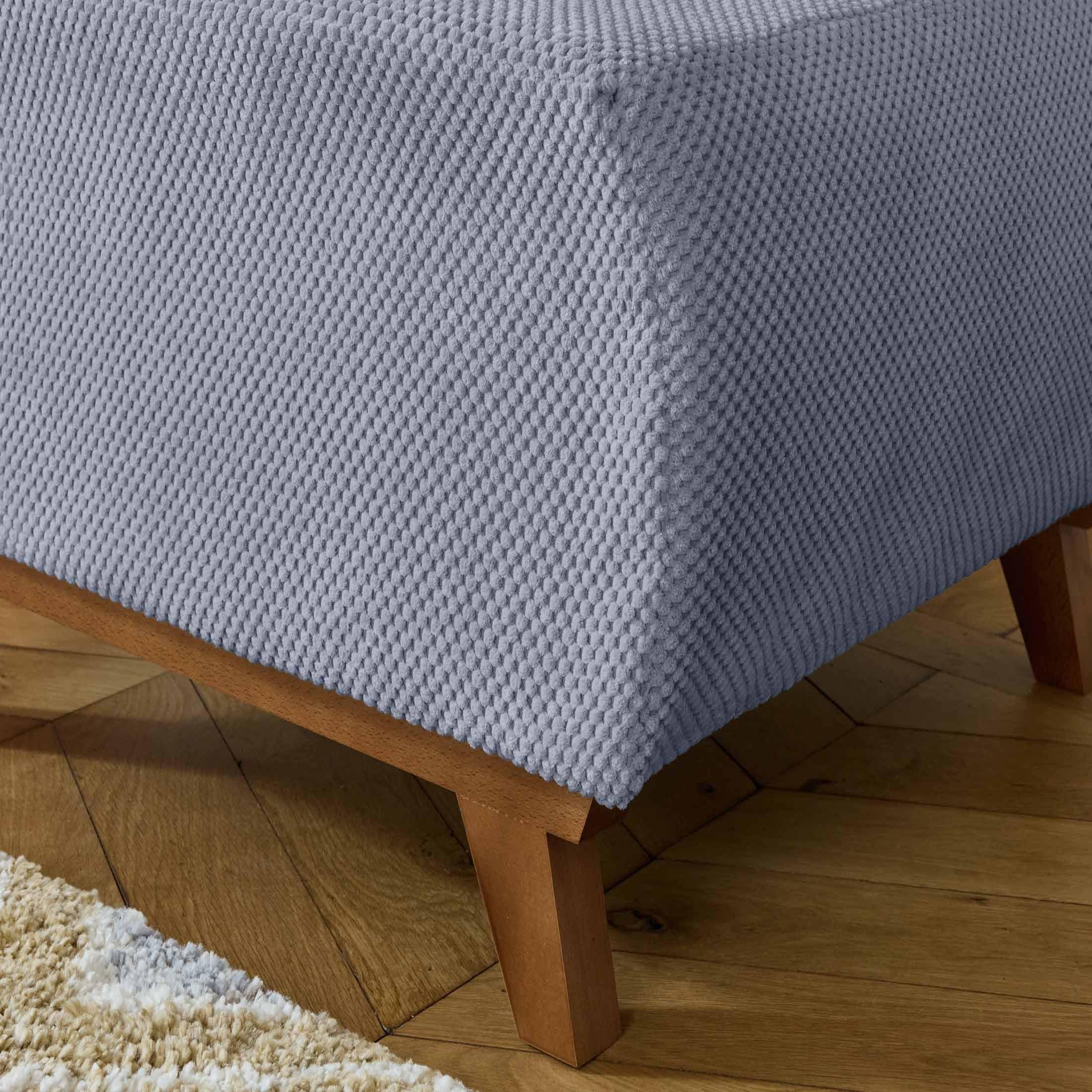 Voir la diapositive 3 : BEST MOBILIER Cristal - pouf modulable - 65 cm - en velours texturé