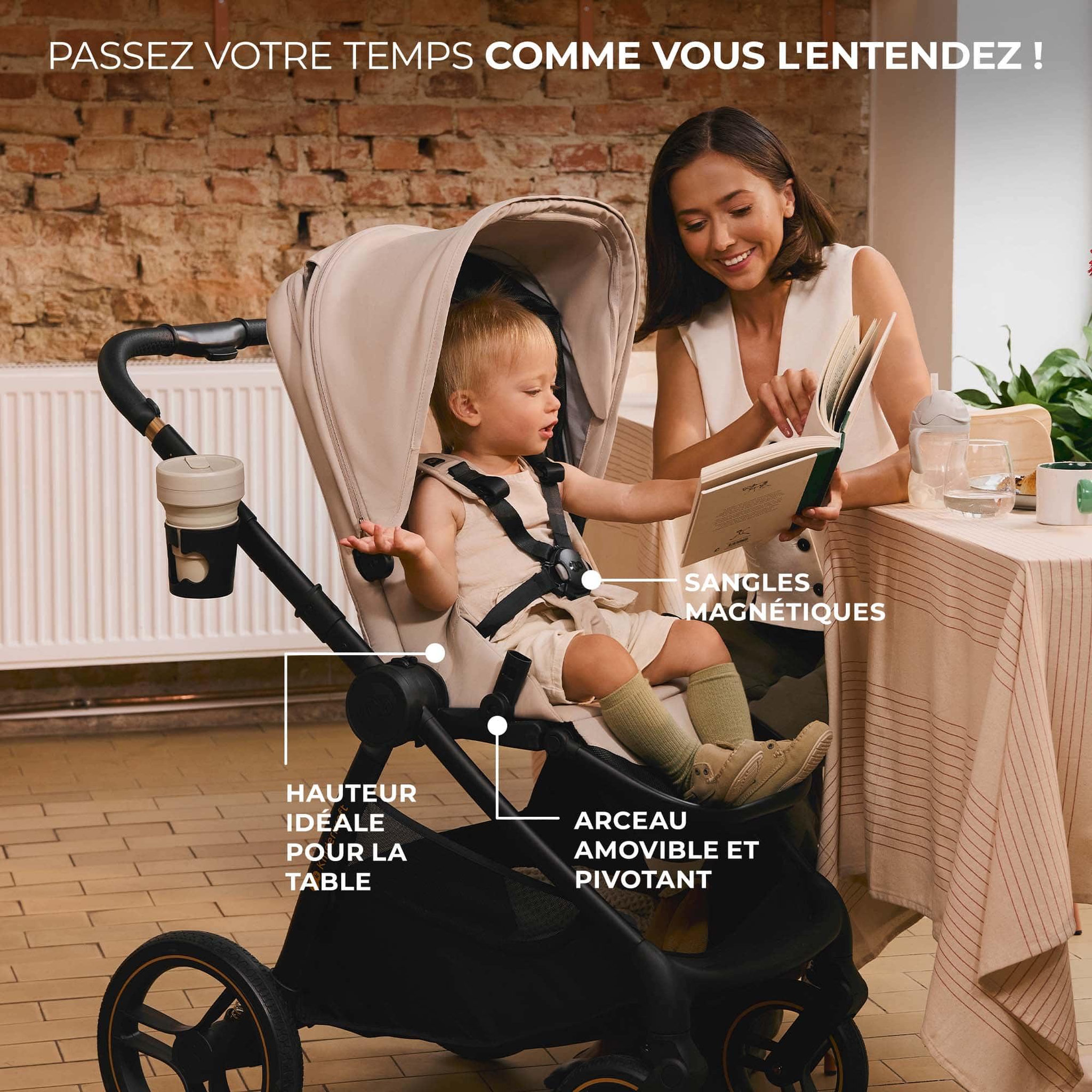 Voir la diapositive 2 : KINDERKRAFT Poussette combinée polyvalente 2 en 1 avec siège réversible à 27 kg