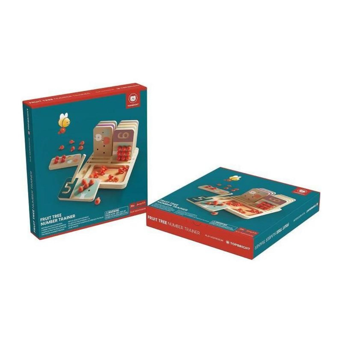 TOPBRIGHT Arbre Fruiter Entraîneur de Chiffres - TOP BRIGHT - Tableaux en Bois - Fruits a Piquer - Écriture