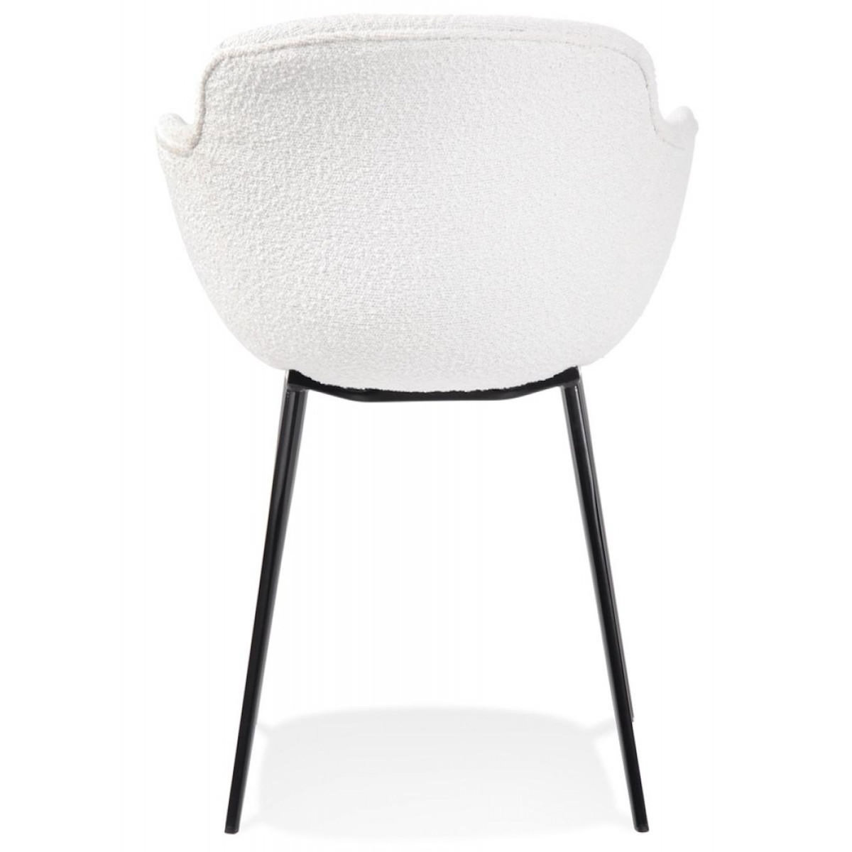 Paris Prix Chaise Design en Tissu Bouclé  Valarie  80cm Blanc