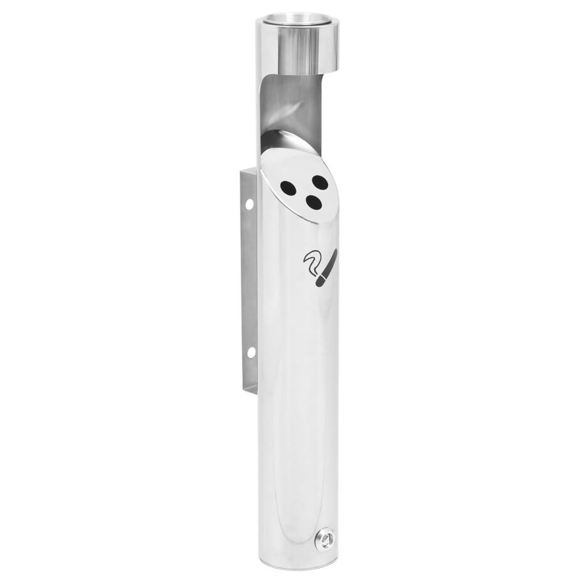 Voir la diapositive 2 : VIDAXL Cendrier a fixation murale acier inoxydable