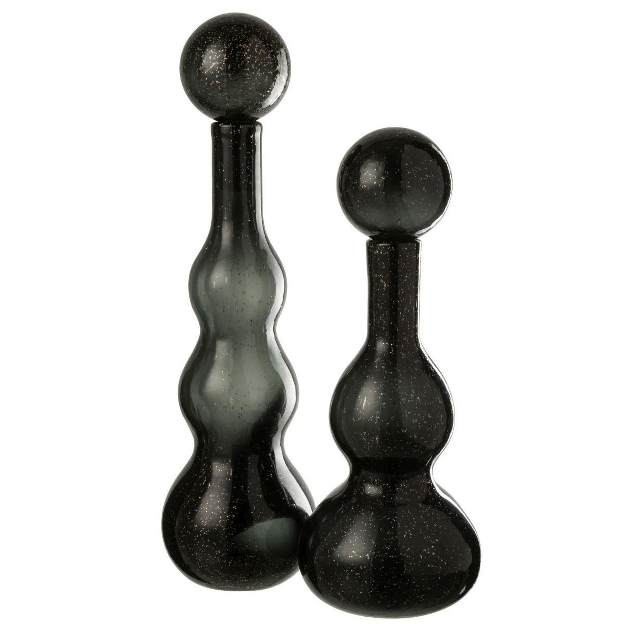 Voir la diapositive 3 : J-LINE Carafe design en verre  carol  42cm noir