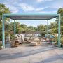 Voir la diapositive 4 : CONCEPT USINE Pergola bioclimatique structure et lames orientables en aluminium vert 4x3m RHODES