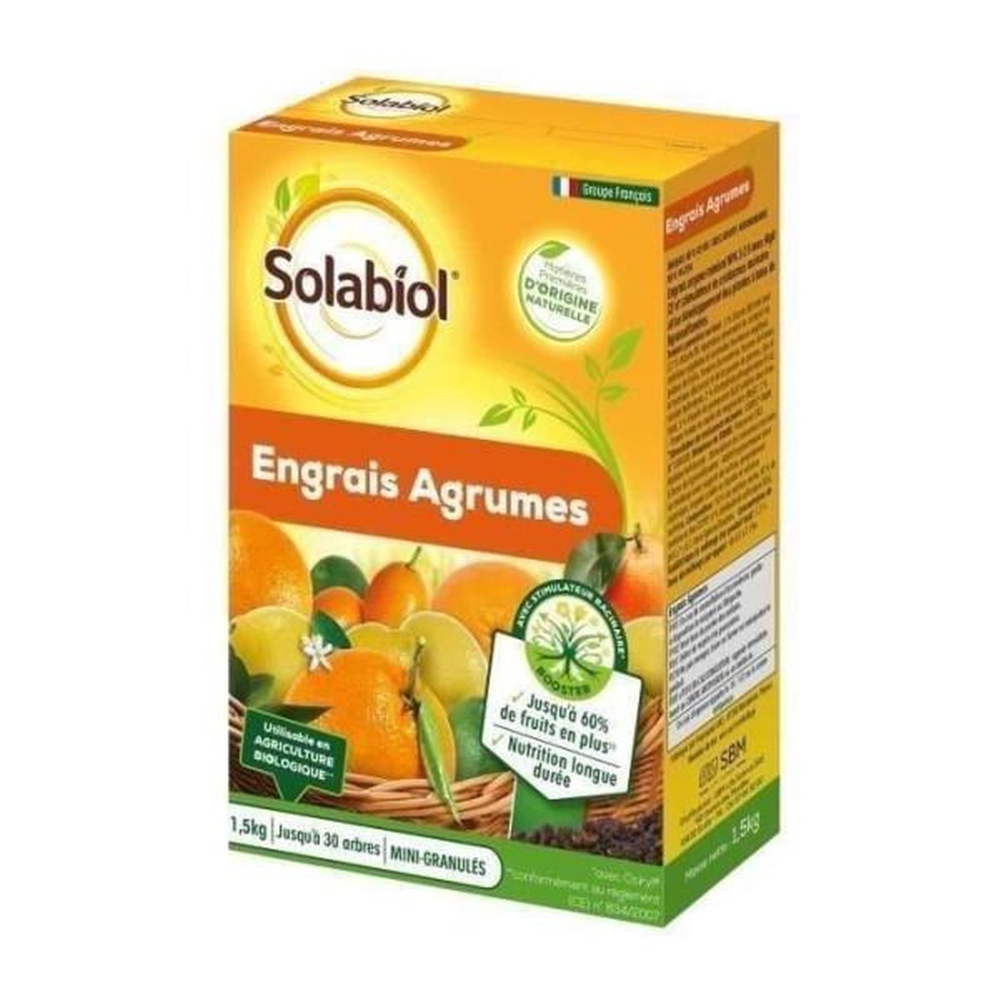 SOLABIOL SOLABIOL SOAGY15 Engrais Agrumes 1,5 Kg, Utilisable en Agriculture Biologique