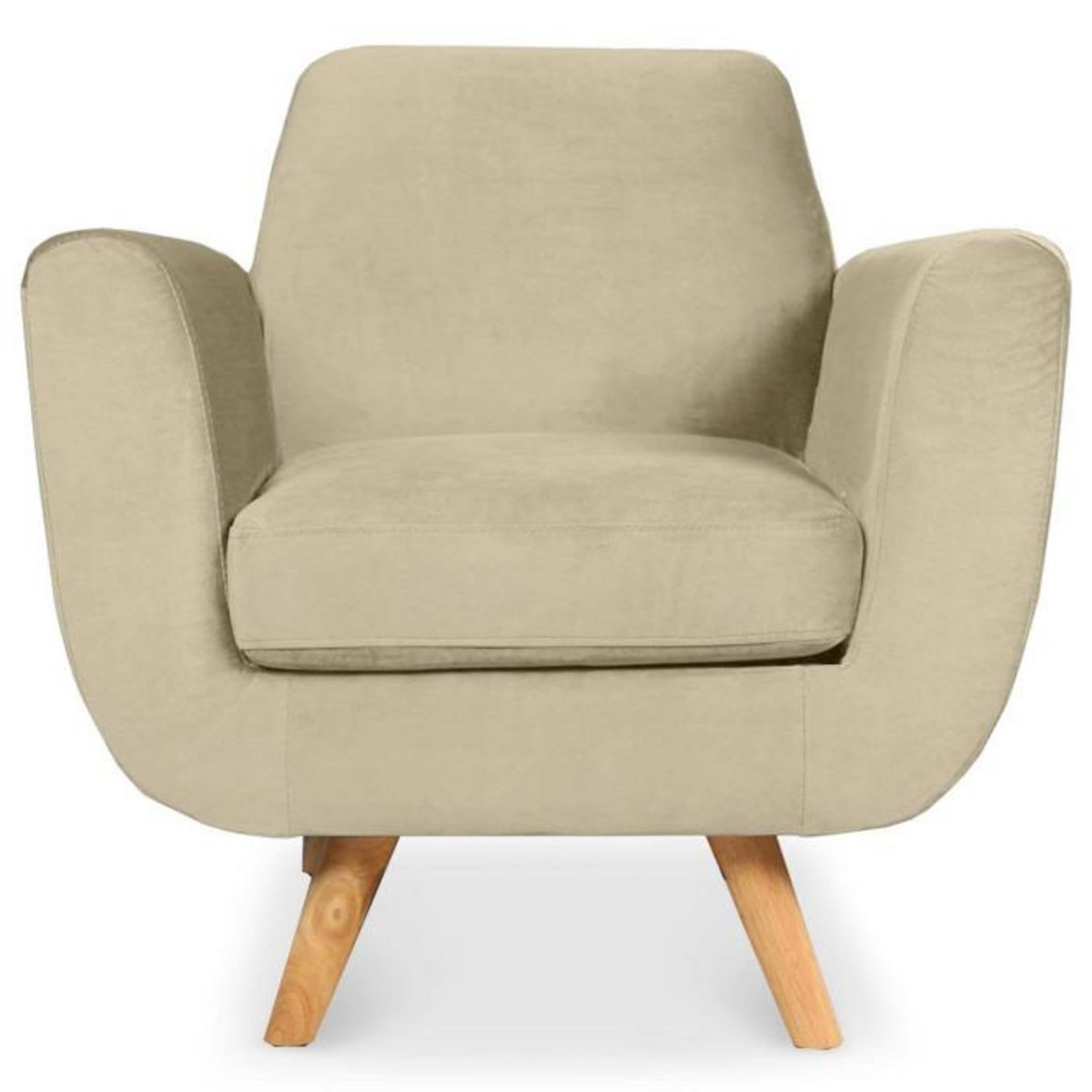 Paris Prix Fauteuil Scandinave Velours  Budapest  81cm Beige