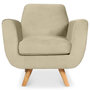 Voir la diapositive 2 : Paris Prix Fauteuil Scandinave Velours  Budapest  81cm Beige