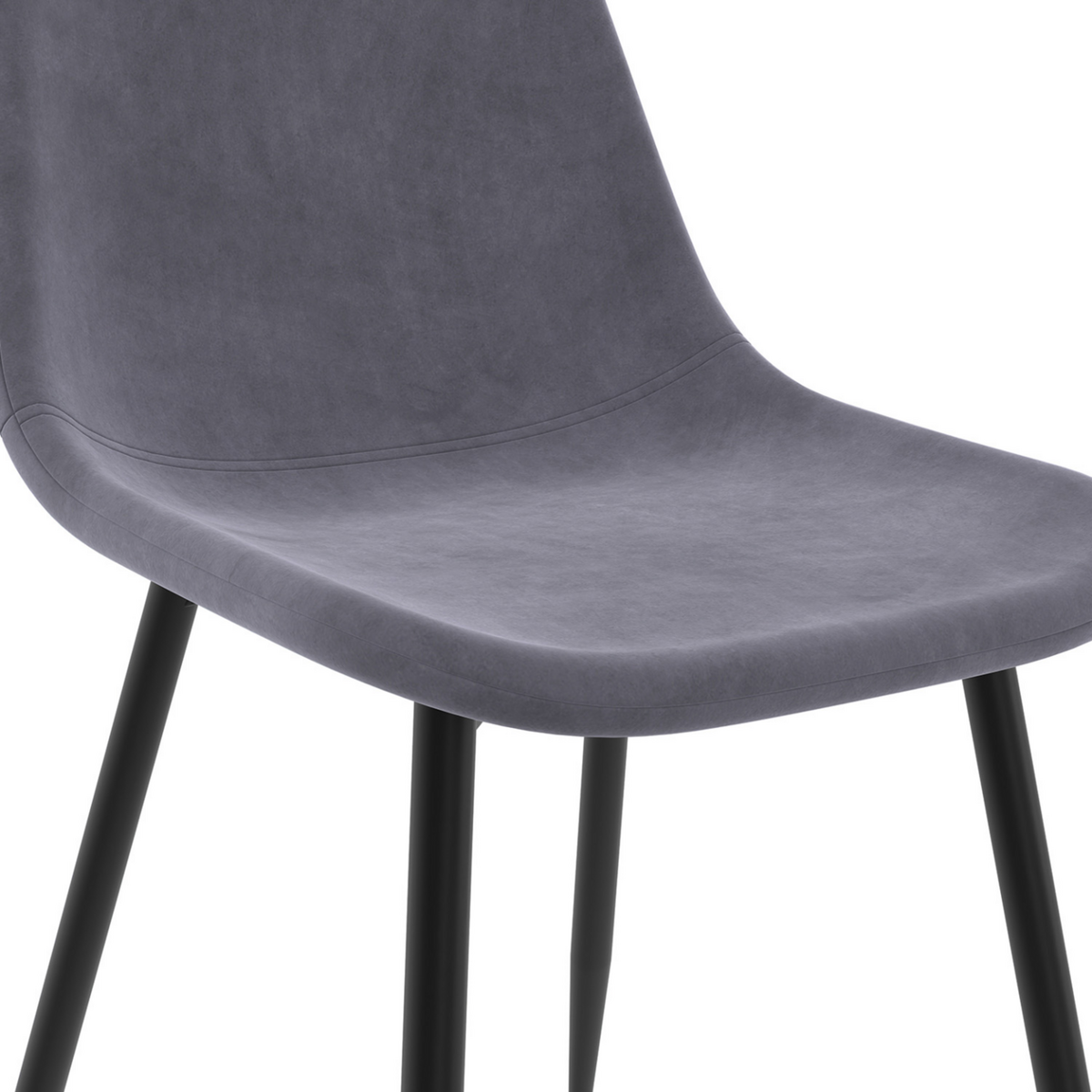 ID MARKET Lot de 6 chaises DALI en velours mix color bleu, gris foncé, gris clair et jaune