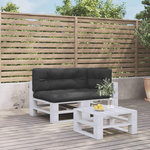 VIDAXL Coussins de palette lot de 3 noir tissu