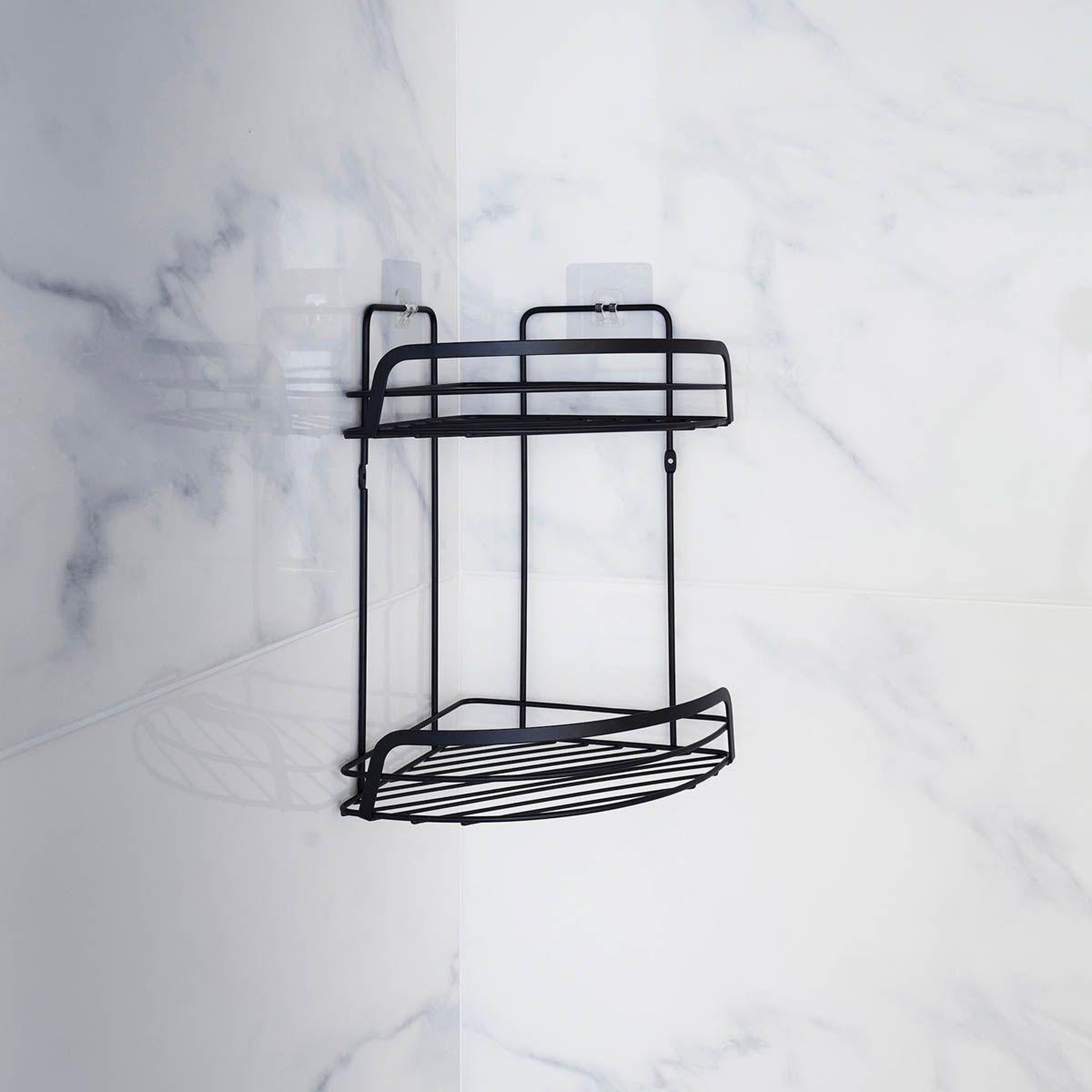 Voir la diapositive 2 : Douceur d'Intérieur Serviteur de douche angle  filaire premium  34cm noir