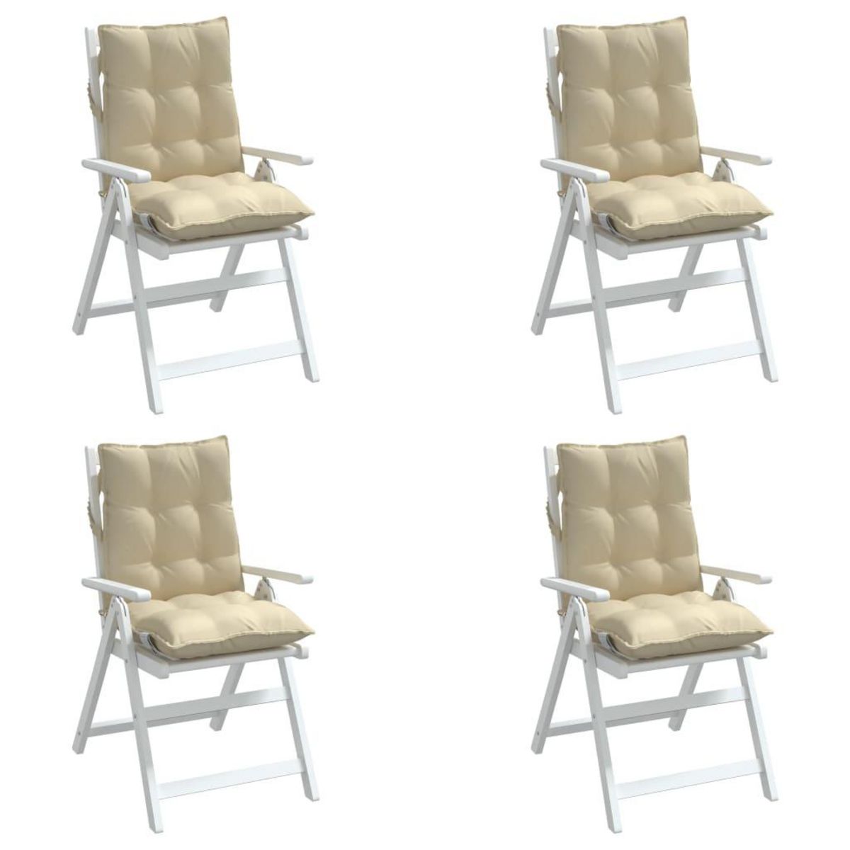 VIDAXL Coussins de chaise a dossier bas lot de 4 beige tissu oxford