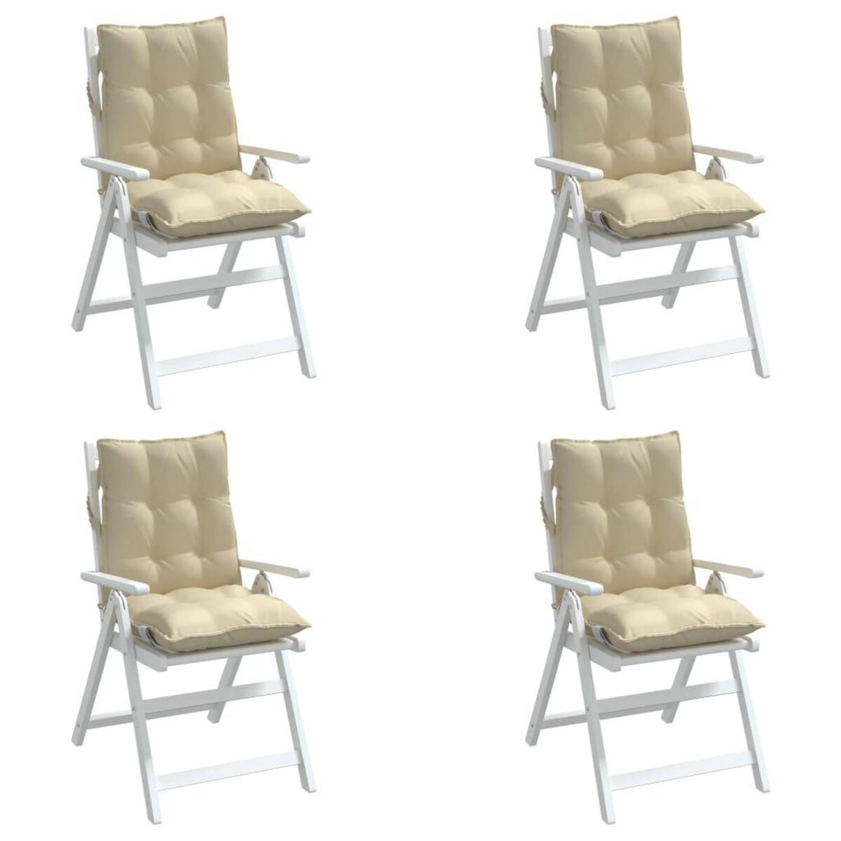 VIDAXL Coussins de chaise a dossier bas lot de 4 beige tissu oxford