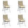 Voir la diapositive 4 : VIDAXL Coussins de chaise a dossier bas lot de 4 beige tissu oxford