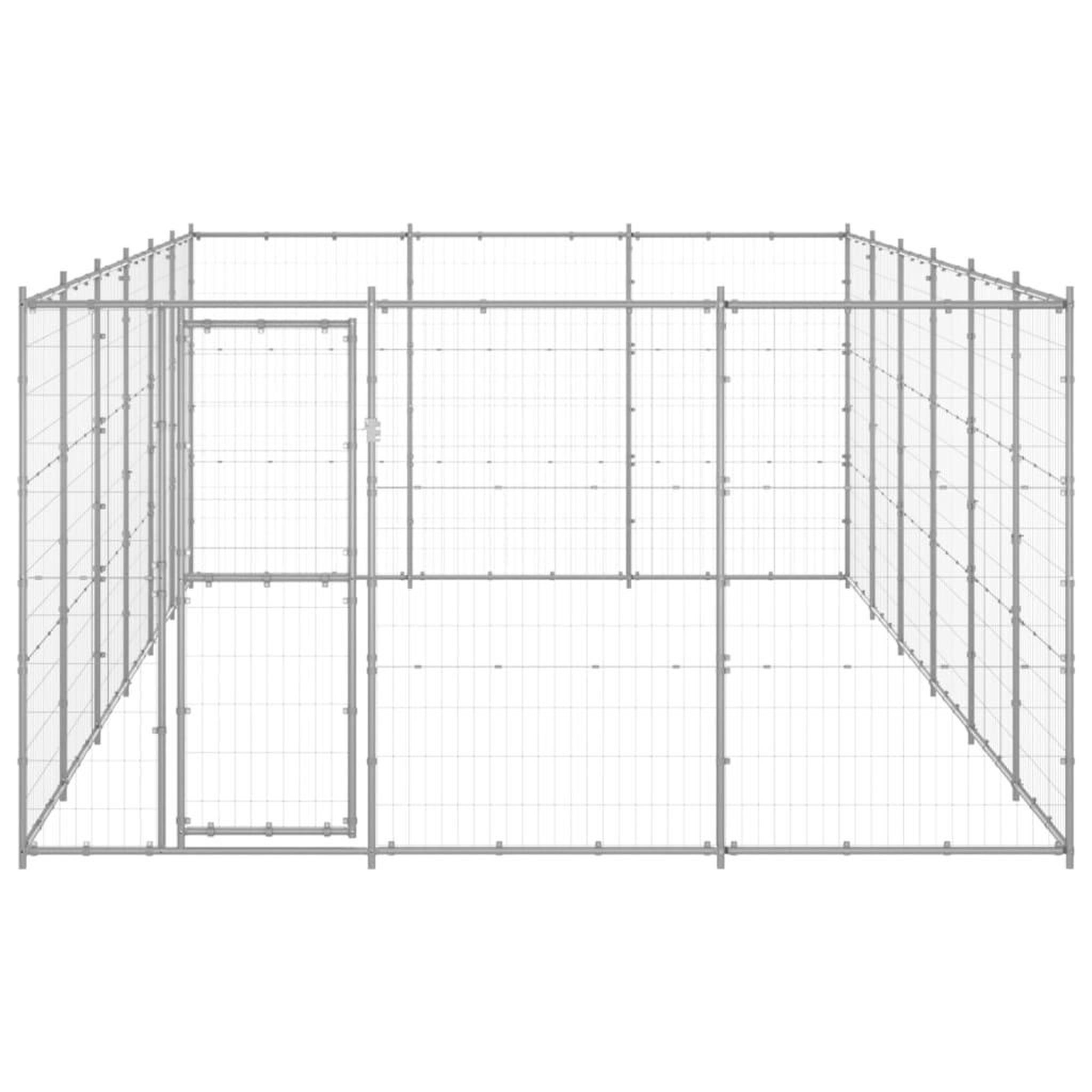 Voir la diapositive 2 : VIDAXL Chenil exterieur Acier galvanise 21,78 m²