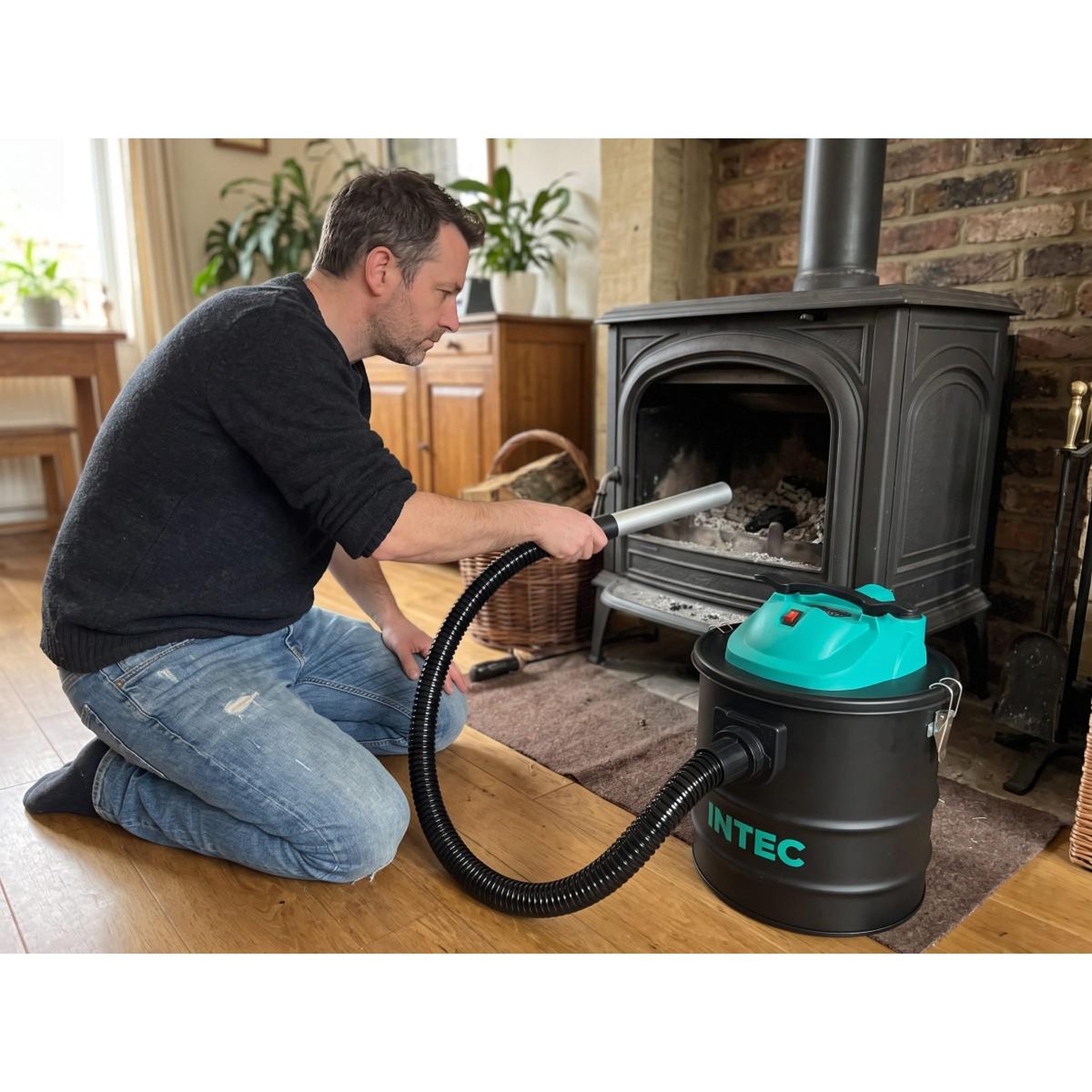 Voir la diapositive 2 : INTEC Aspirateur à cendres 18L 18kPa 1000W Filtre HEPA Lavable Cendres Froides & Chaudes Nettoyage Cheminée Poêle à bois INTEC