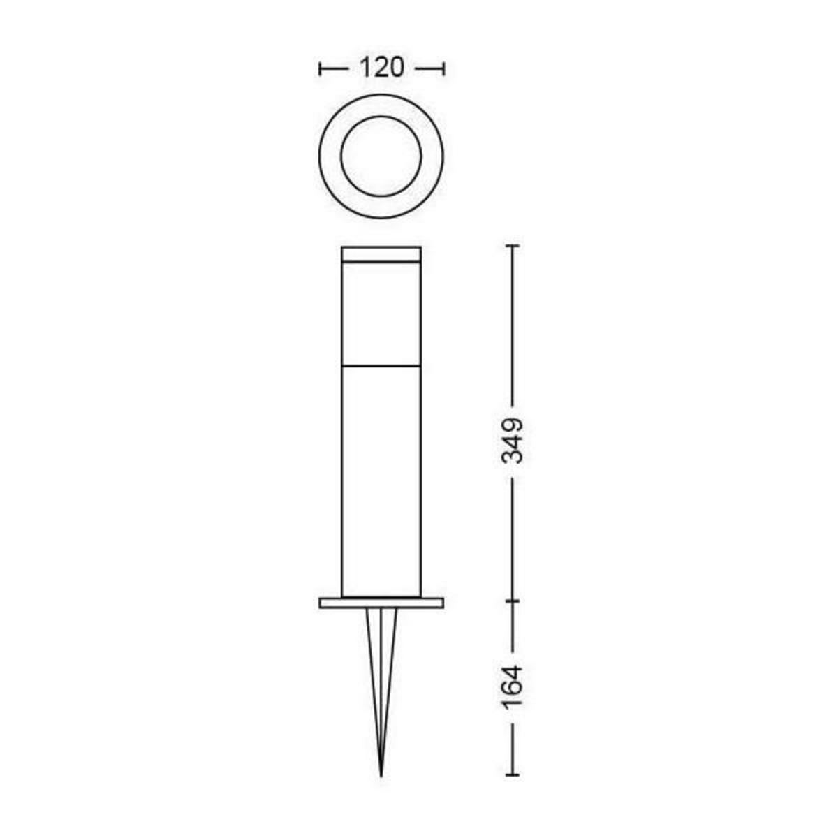 Philips Borne extérieure PHILIPS Utrecht, basse tension 6W, 2700K - Anthracite
