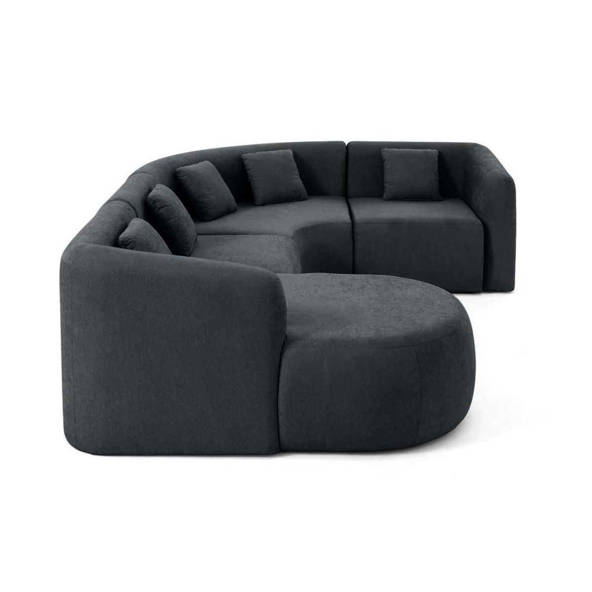 LISA DESIGN Ikare - canapé modulable d'angle gauche - 5 places - avec méridienne - en tissu