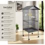 Voir la diapositive 2 : tectake Cage à oiseaux en finition martelée gris anthracite