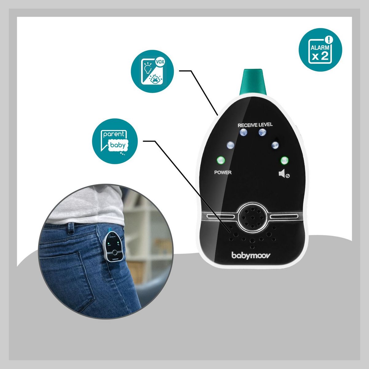 BABYMOOV Babyphone Audio Easy Care - 500 mètres