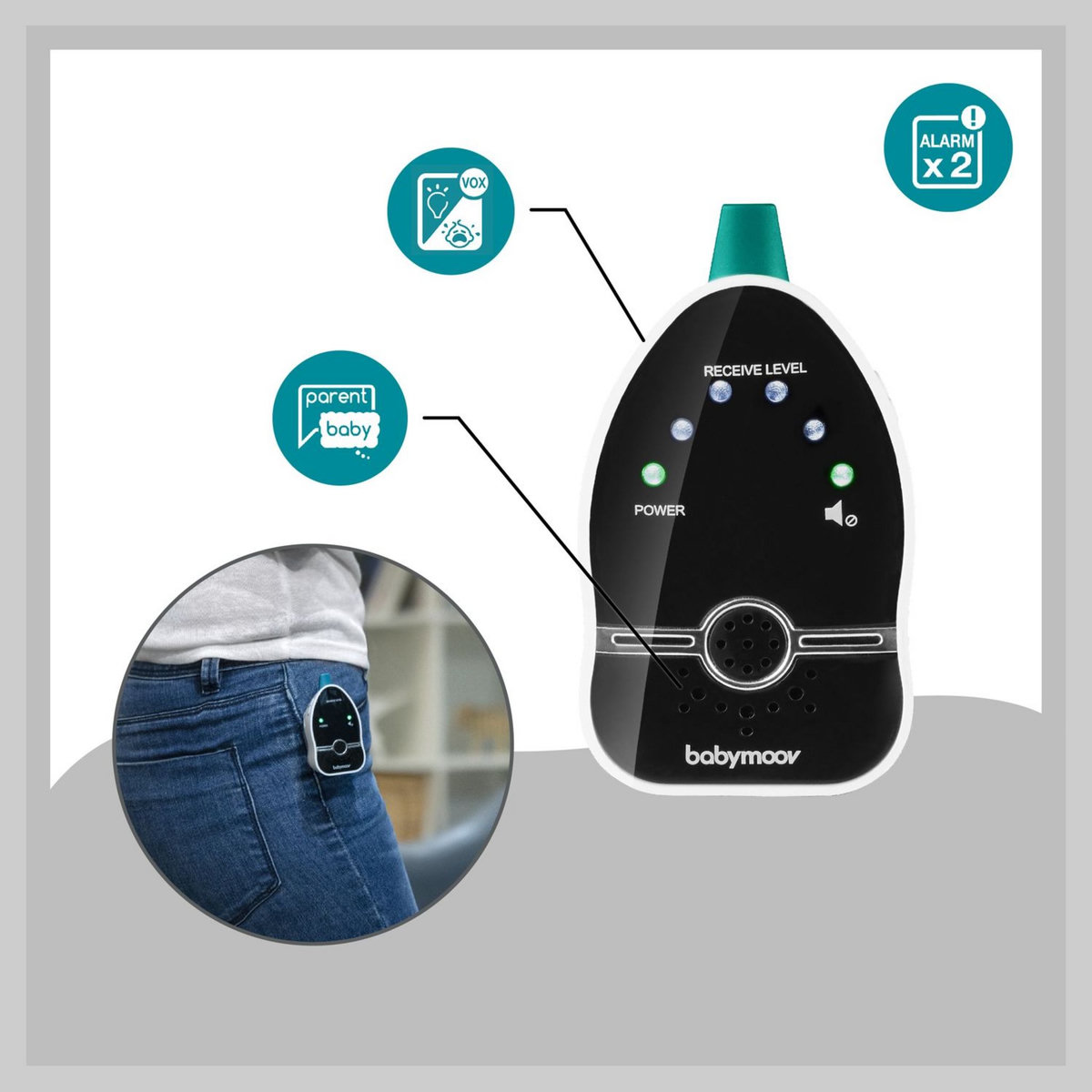 BABYMOOV Babyphone Audio Easy Care - 500 mètres