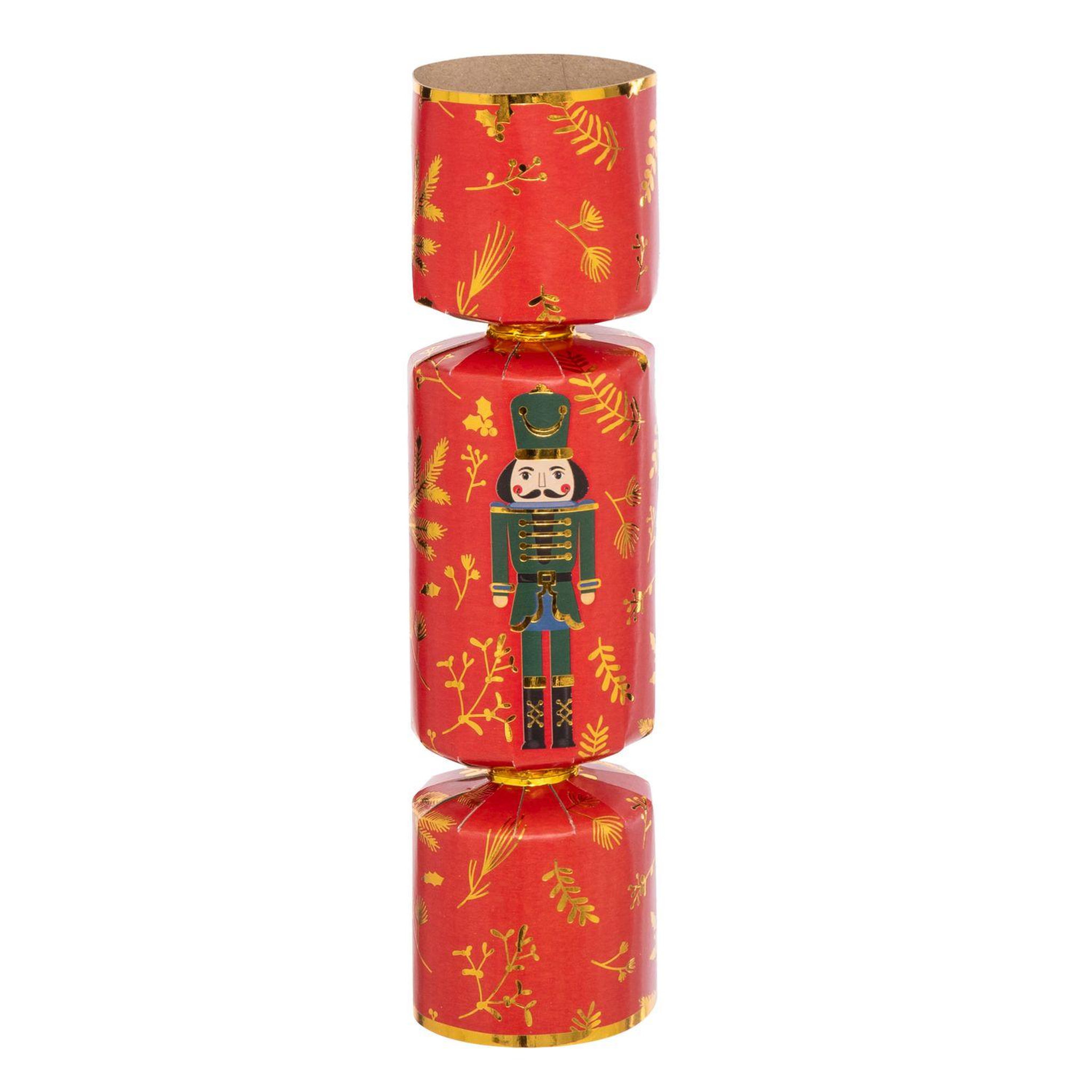 Voir la diapositive 3 : FEERIC LIGHT & CHRISTMAS Lot de 6 crackers imprimés casse-noisette - rouge et vert