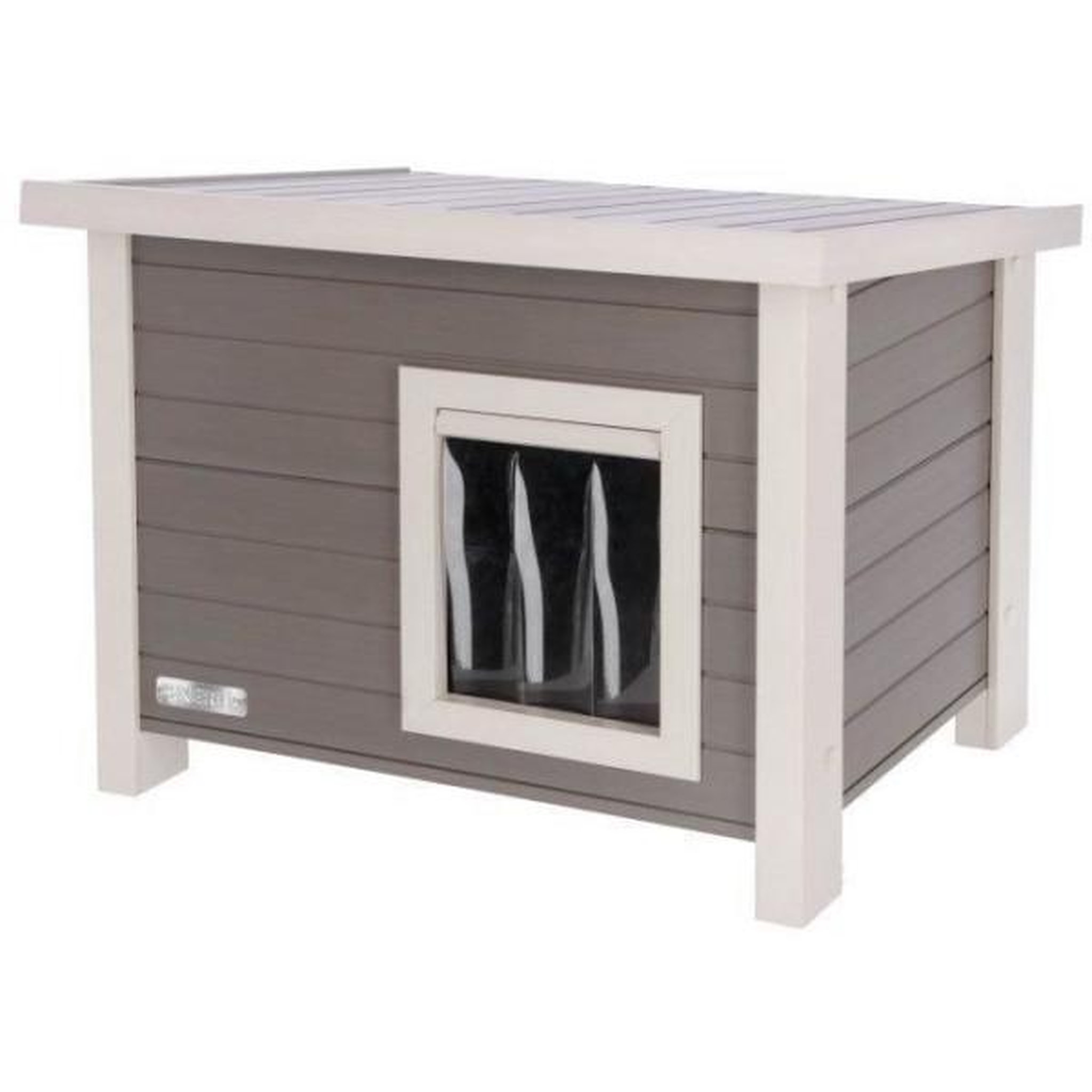 KERBL Maison pour chat - KERBL - ECO Eli - Gris / Blanc - 57 x 45 x 43 cm