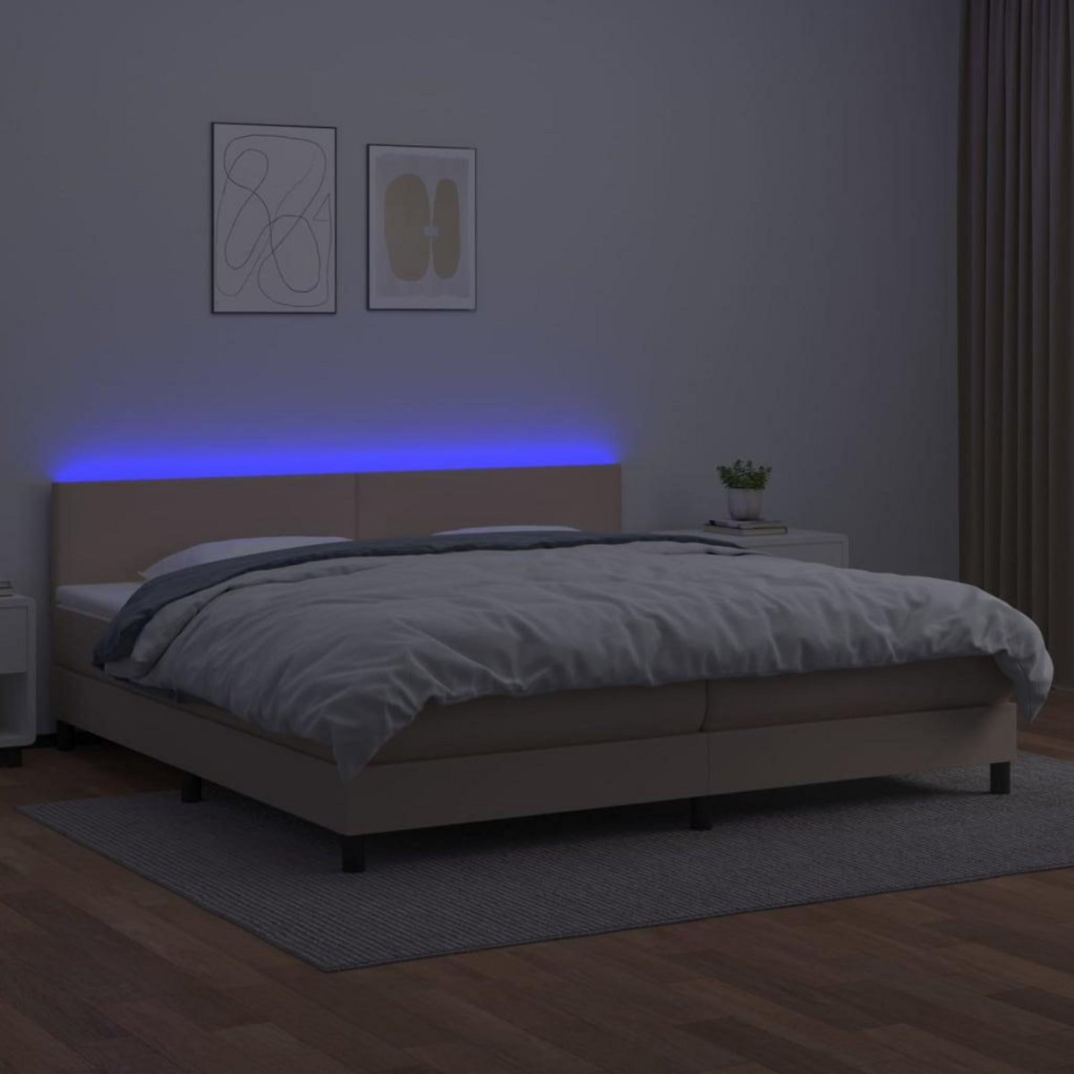 VIDAXL Sommier a lattes de lit avec matelas LED Cappuccino 200x200 cm