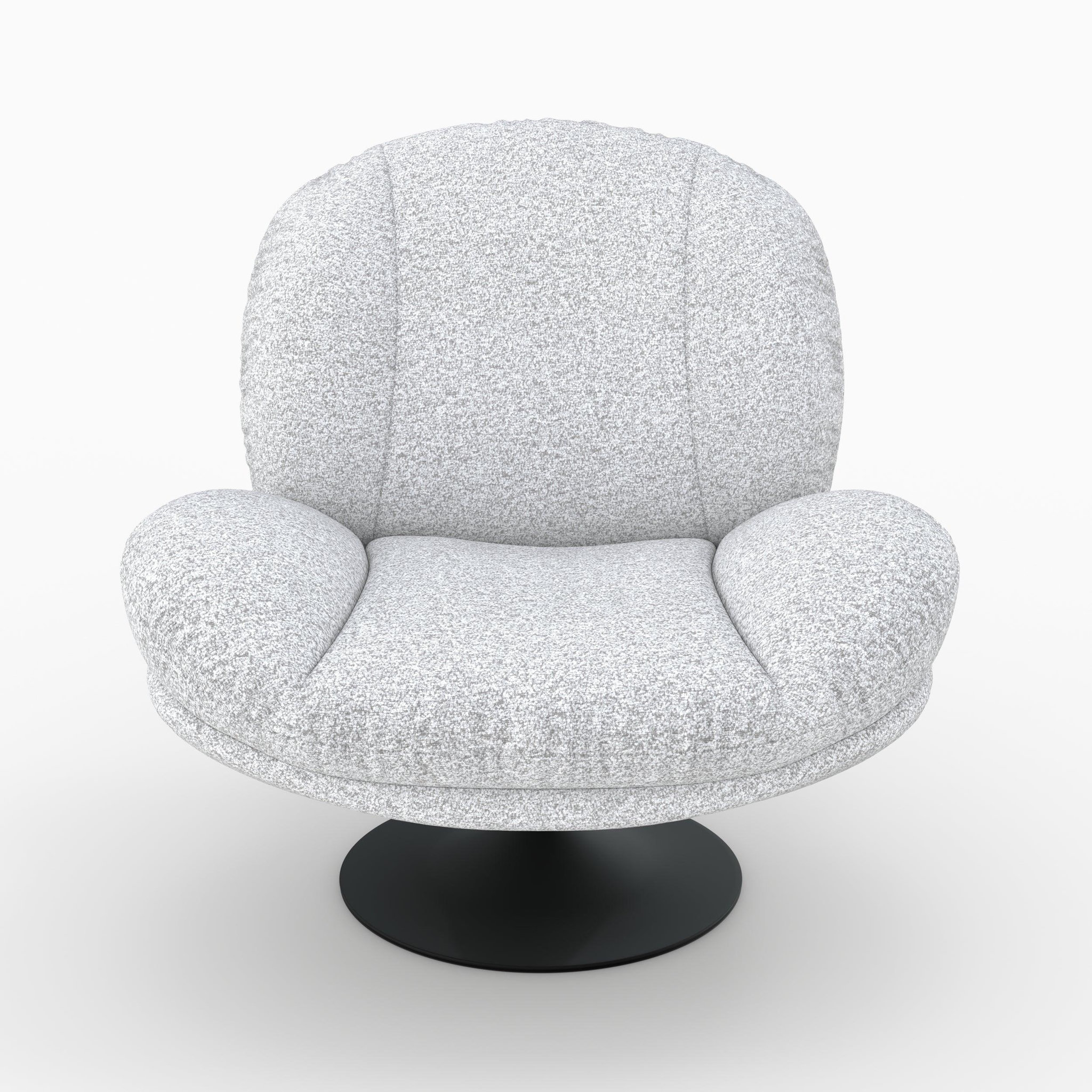 Voir la diapositive 6 : MAISON PAVANE Fauteuil pivotant en tissu bouclé gris chiné-Ricci