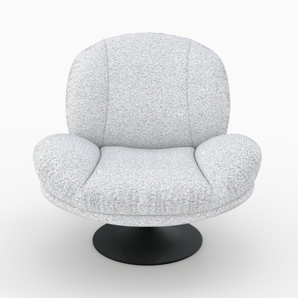 Rendez vous déco Fauteuil pivotant en tissu bouclé gris chiné-Ricci