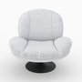 Voir la diapositive 6 : Rendez vous déco Fauteuil pivotant en tissu bouclé gris chiné-Ricci