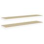 Voir la diapositive 2 : VIDAXL Etageres flottantes 2 pcs Chene et blanc 90x23,5x3,8 cm MDF