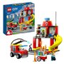Voir la diapositive 2 : LEGO City 60375 La caserne et le camion de pompier, Jouet avec Véhicule d&rsquo;Urgence, Jouet Éducatif