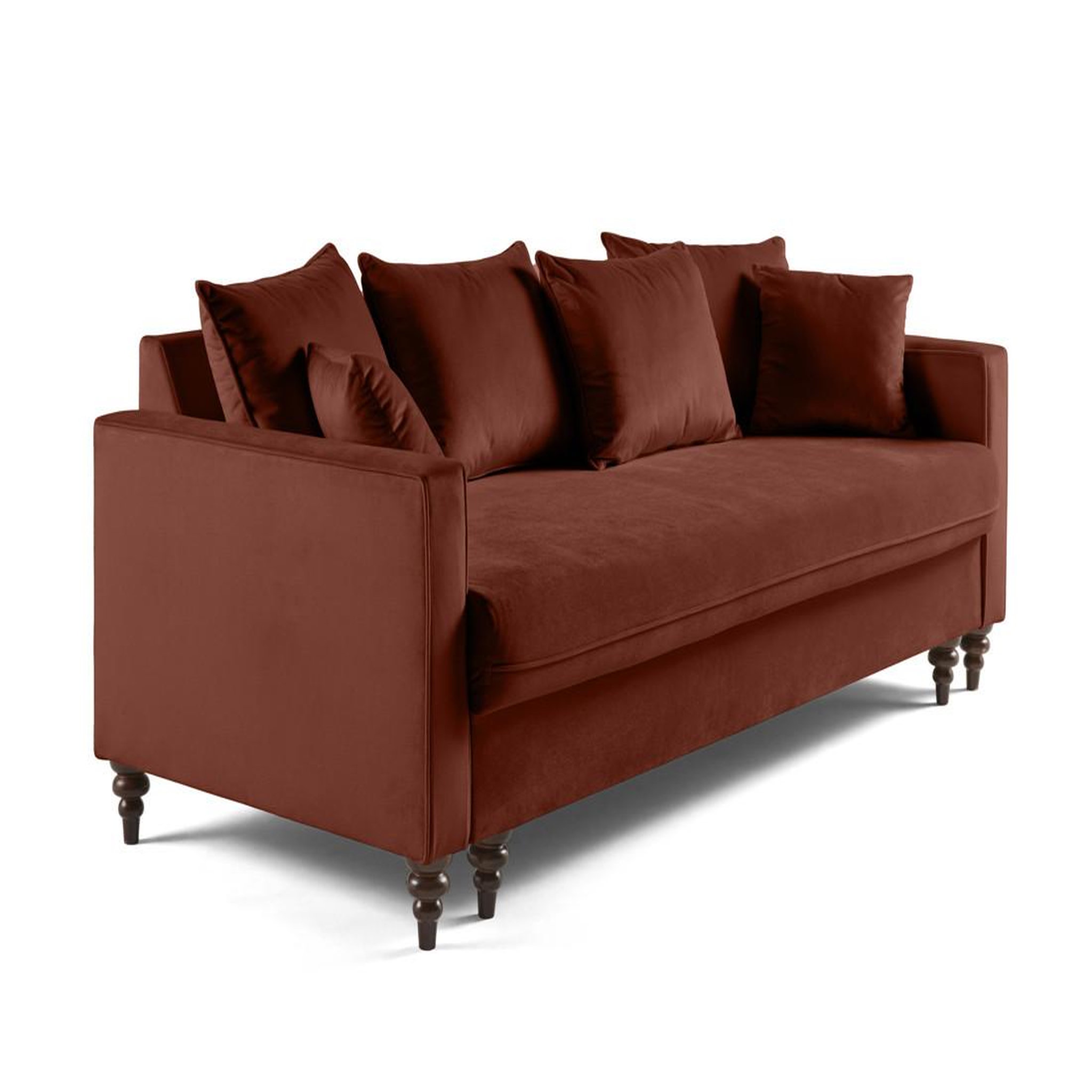 Voir la diapositive 3 : BEST MOBILIER Flamingo - canapé droit 3 places convertible en velours