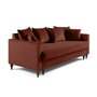 Voir la diapositive 3 : BEST MOBILIER Flamingo - canapé droit 3 places convertible en velours