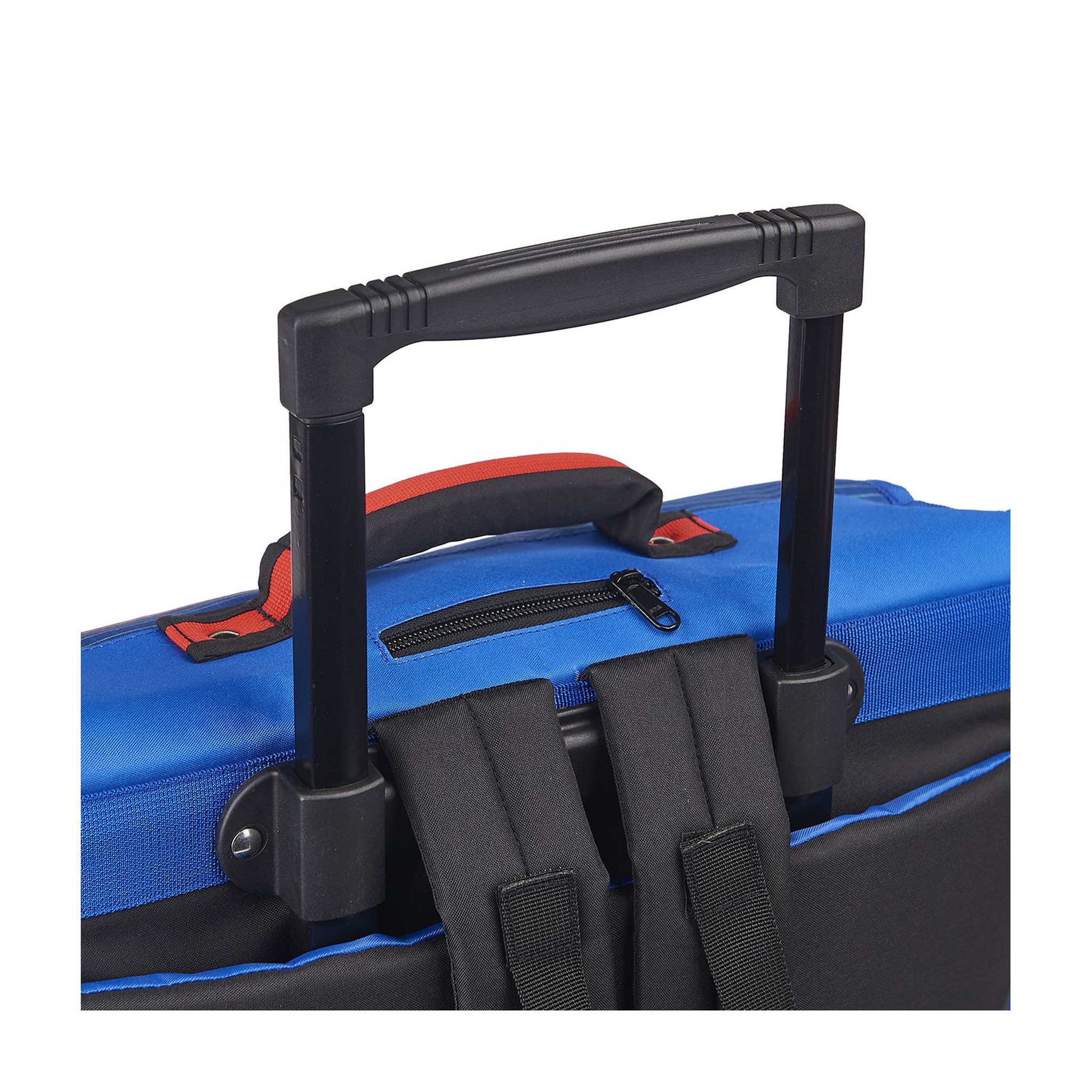 Voir la diapositive 5 : AUCHAN Cartable à roulettes 41 cm CM1/CM2 bleu rouge et noir avec breloque ACTIVE GAMER