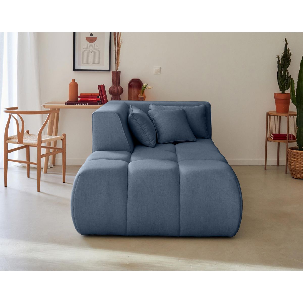 LISA DESIGN Caracas - module d'assise méridienne gauche - en tissu
