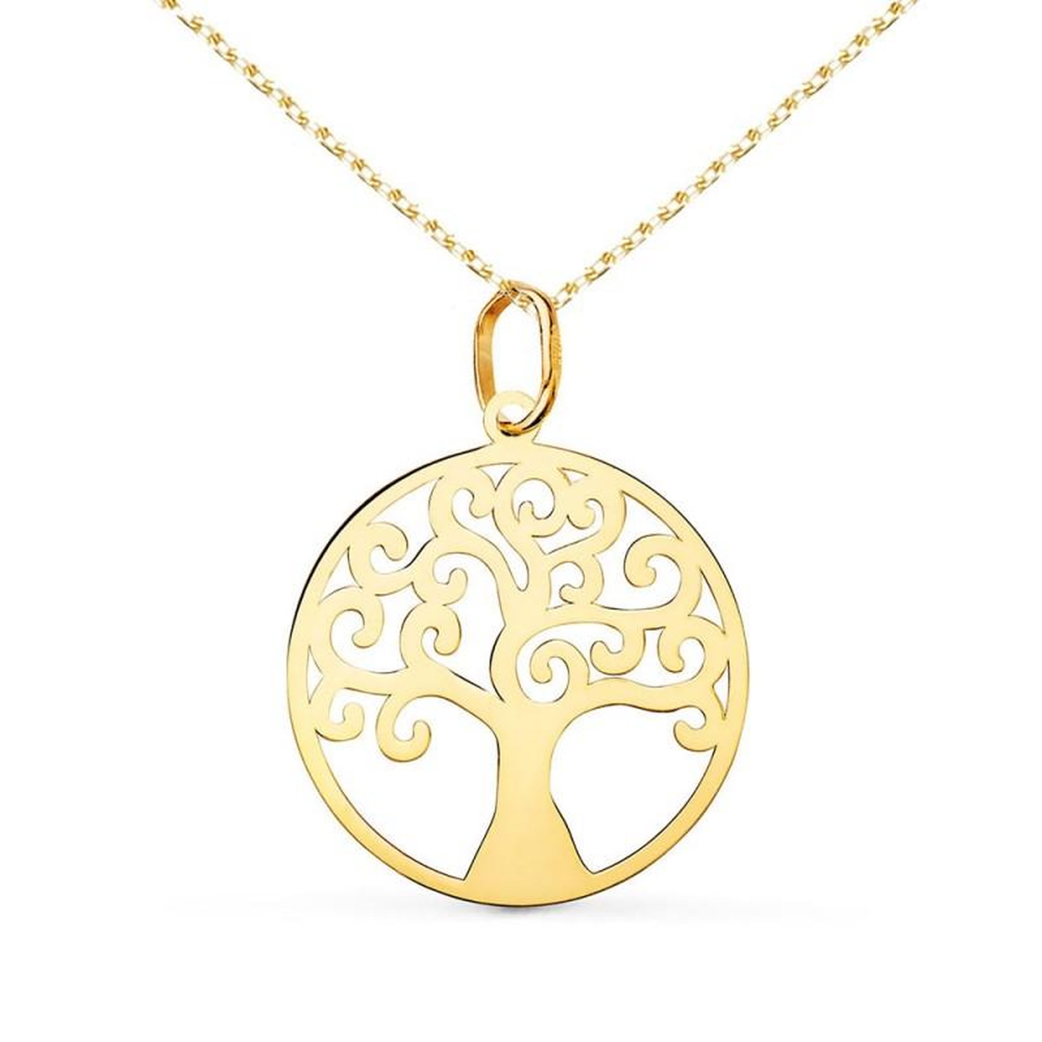 L'ATELIER D'AZUR Collier - Pendentif Or 18 Carats 750/000 Arbre de Vie - Chaine Dorée