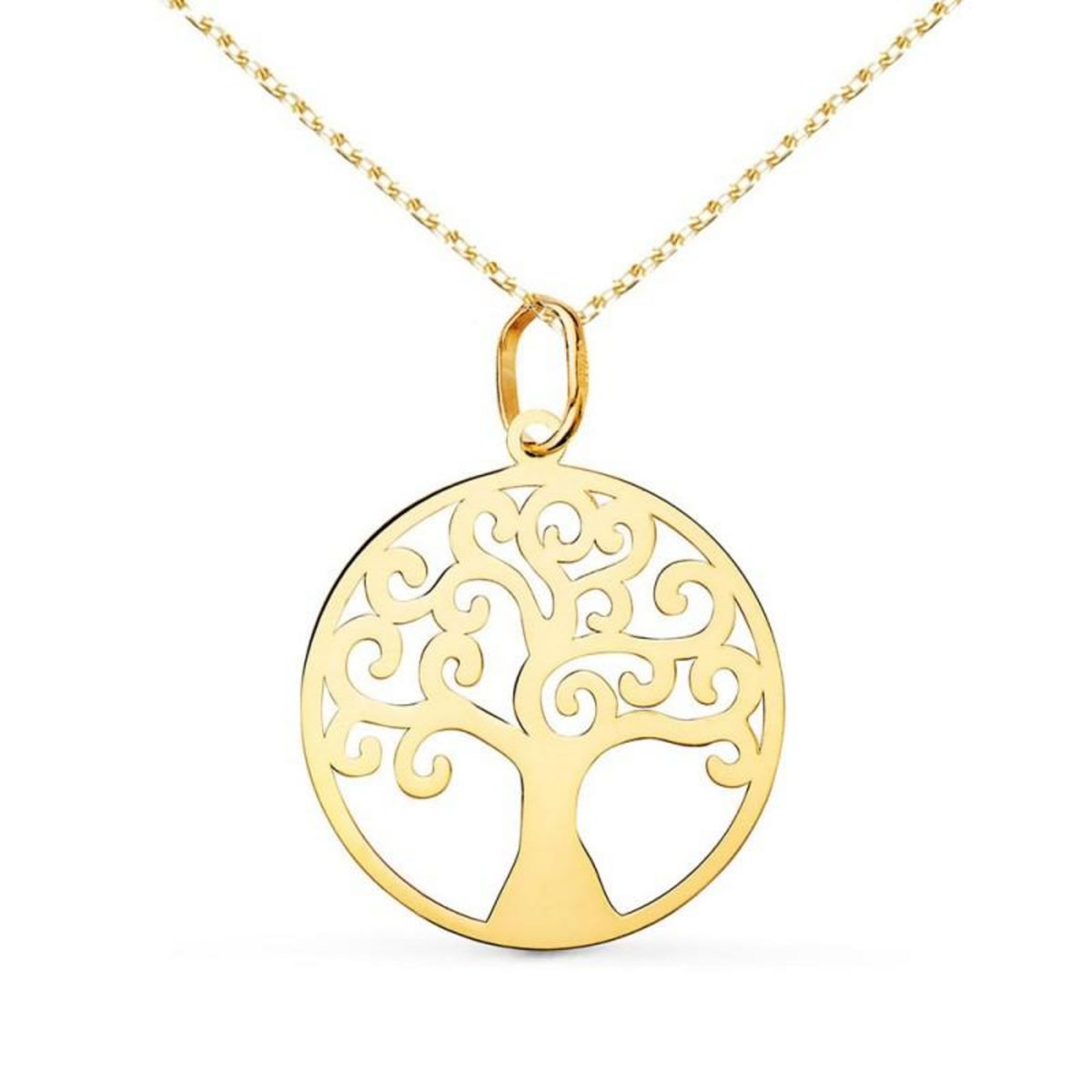 L'ATELIER D'AZUR Collier - Pendentif Or 18 Carats 750/000 Arbre de Vie - Chaine Dorée