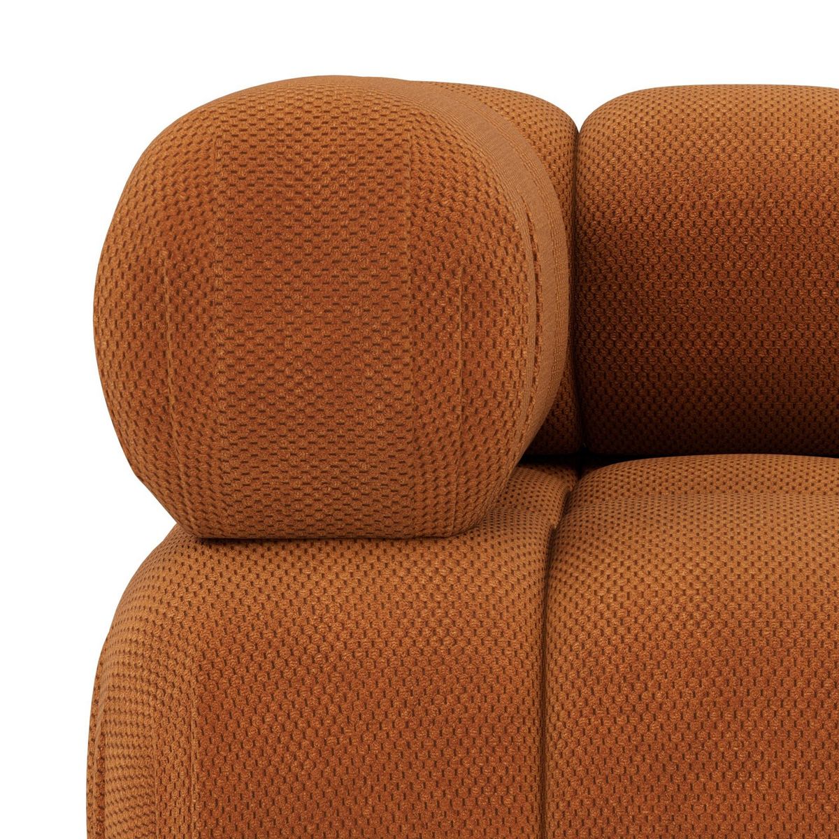 LISA DESIGN Ruby - module d'assise d'angle gauche en velours texturé