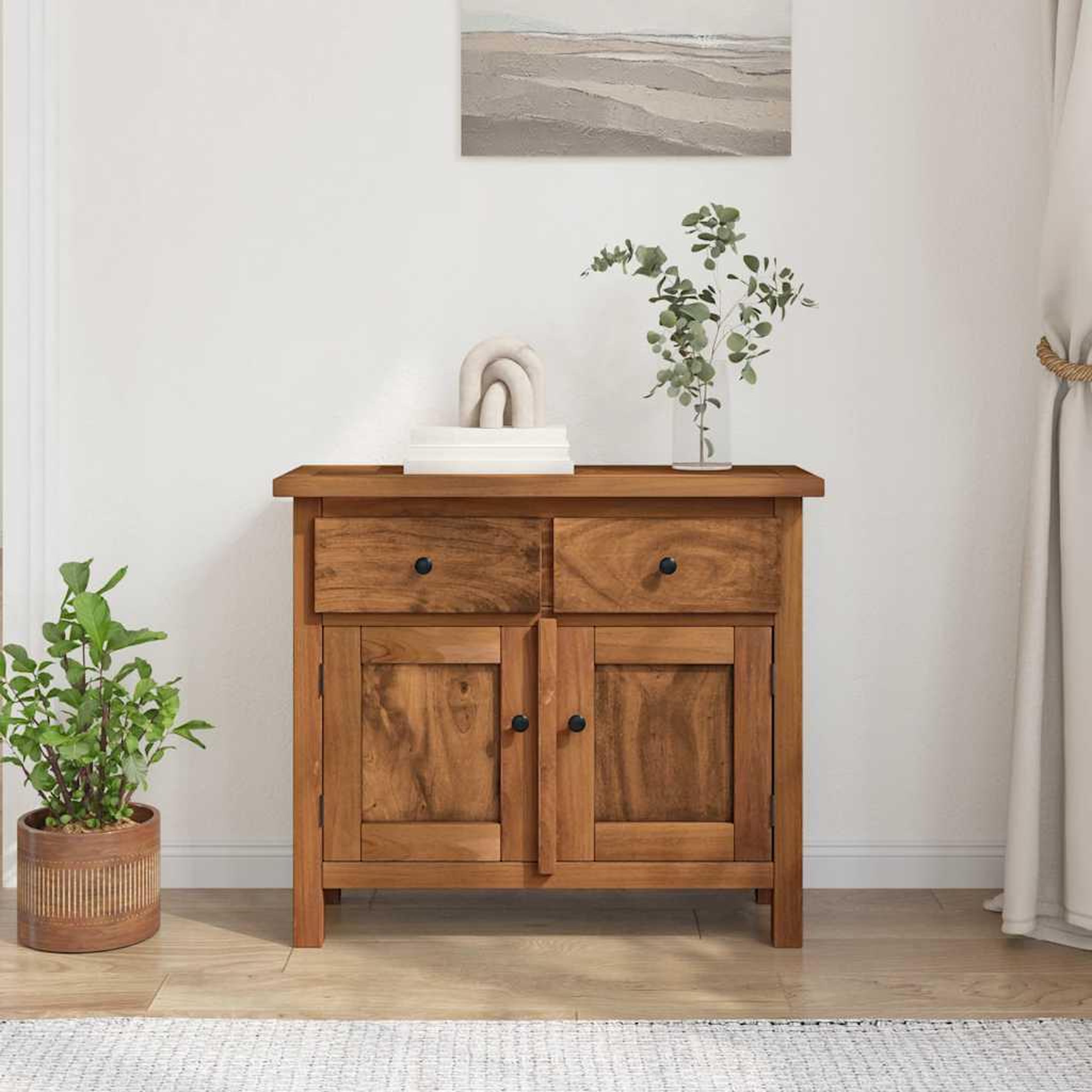 Voir la diapositive 3 : VIDAXL Buffet bois d'acajou massif 75x30x65 cm