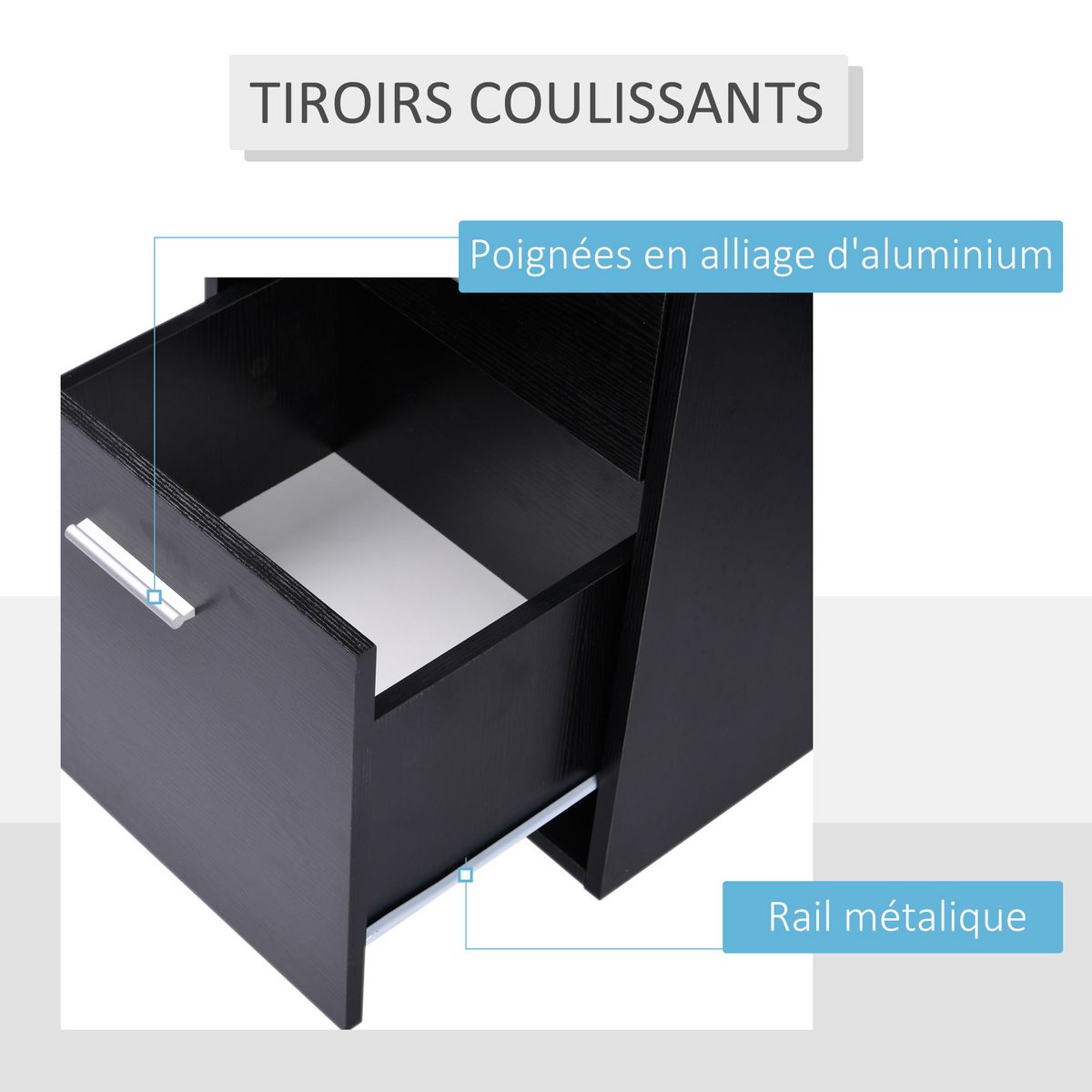 HOMCOM Bureau Informatique multimédia Design Multi-rangements 137 L x 55 l x 92 H cm noir