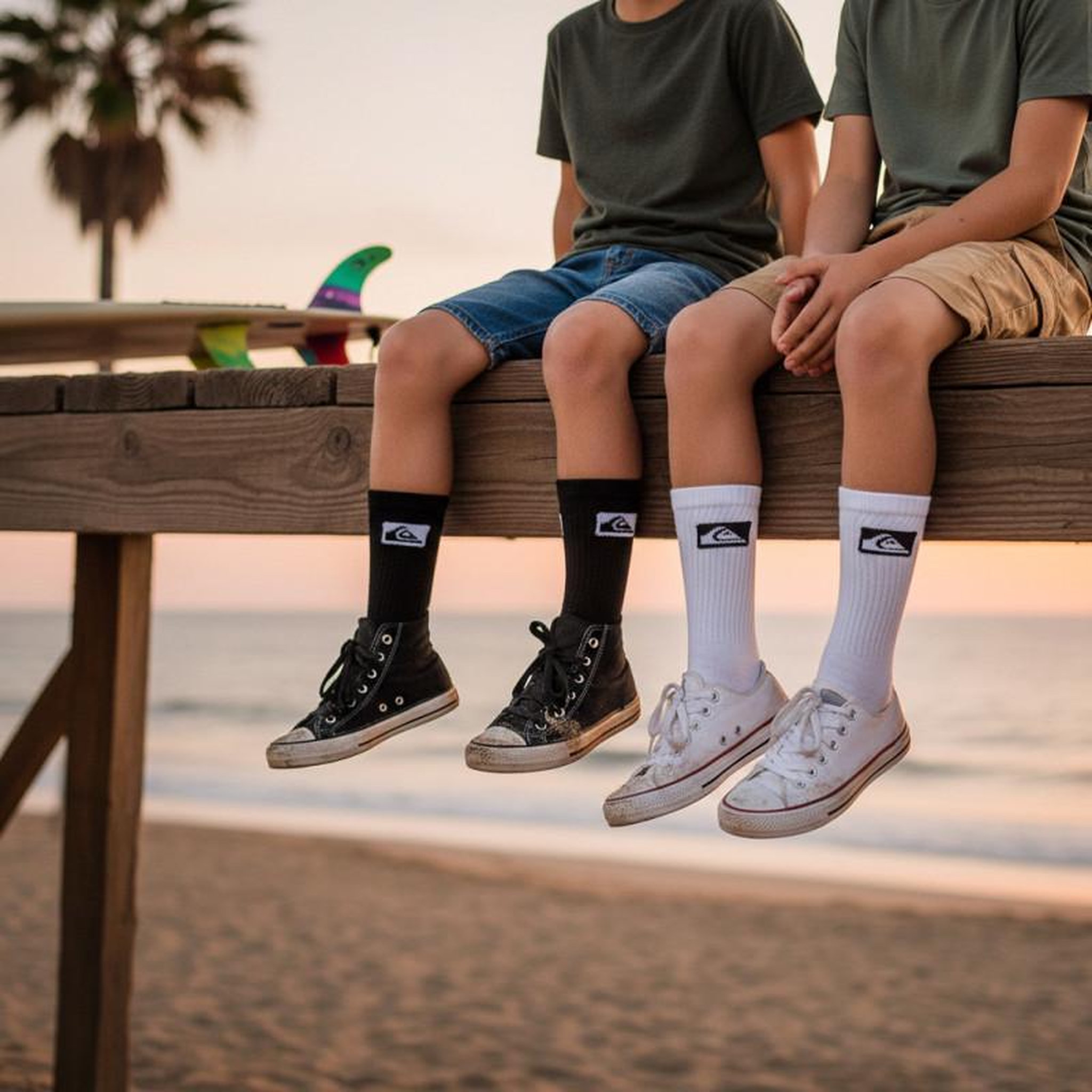 Voir la diapositive 3 : QUIKSILVER Quiksilver Pack de Chaussettes Enfant Crew – Lot 6 Paires Sport Cushioned
