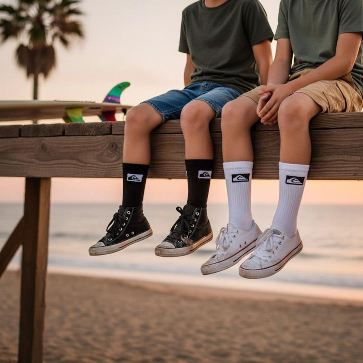 QUIKSILVER Quiksilver Pack de Chaussettes Enfant Crew – Lot 6 Paires Sport Cushioned