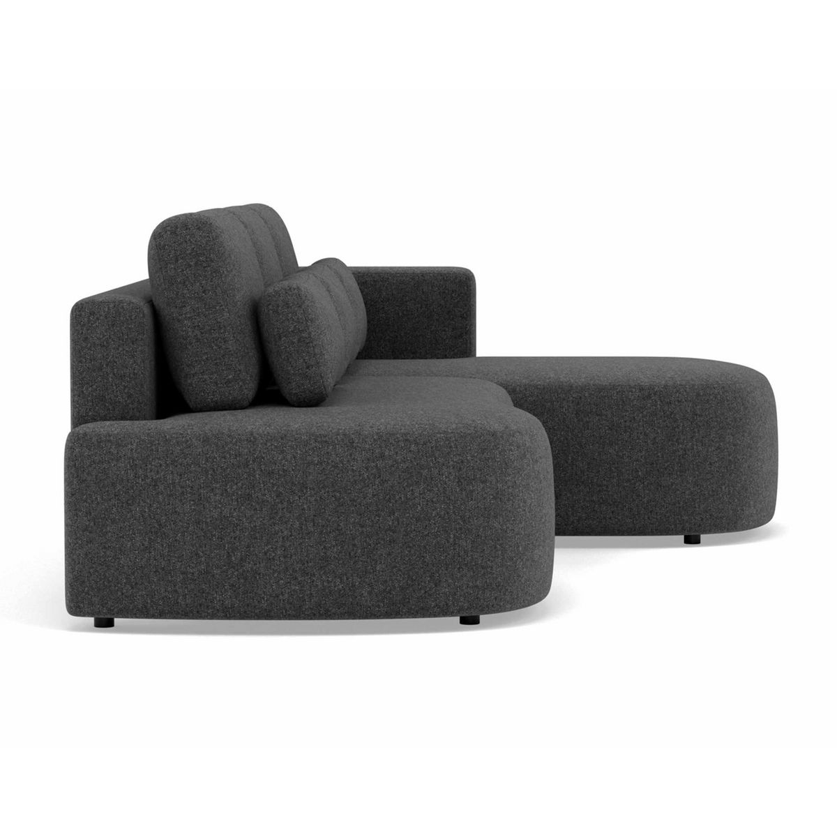 LISA DESIGN Mahina - canapé d'angle droit 4 places convertible avec coffre en tissu texturé